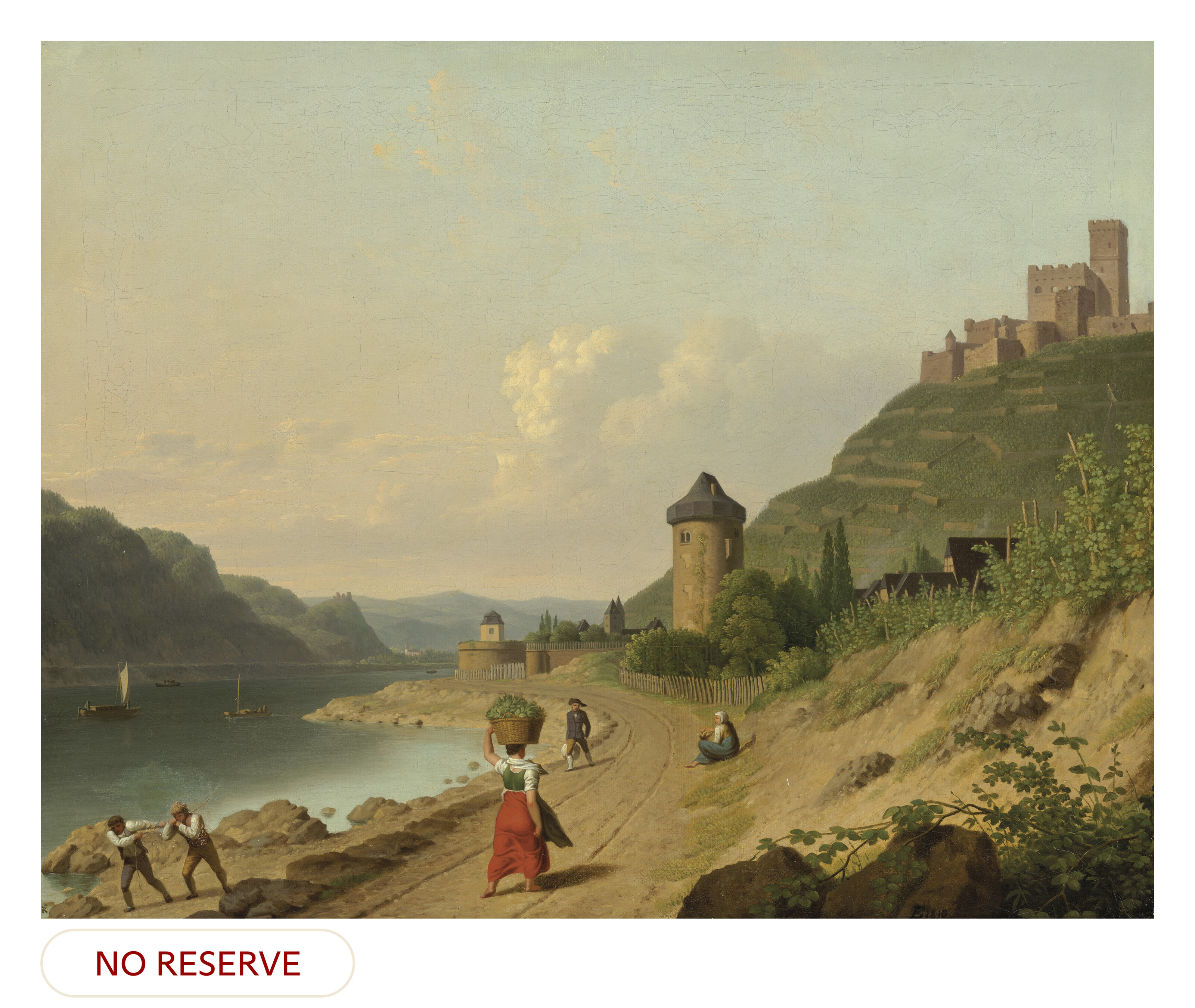 Christoffer Wilhelm Eckersberg — Фигуры на дорожке у Рейна