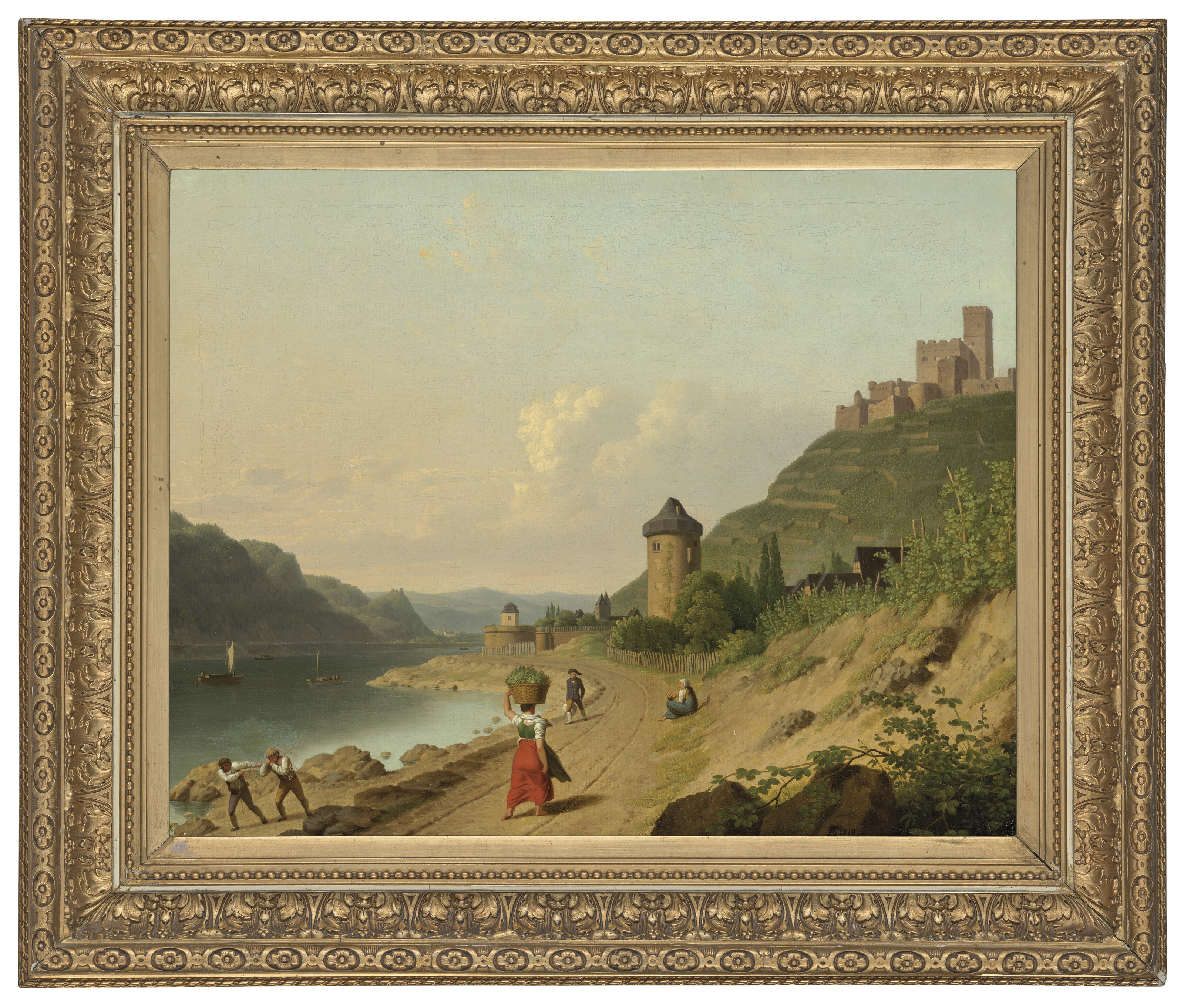 Christoffer Wilhelm Eckersberg — Фигуры на дорожке у Рейна, изображение 2