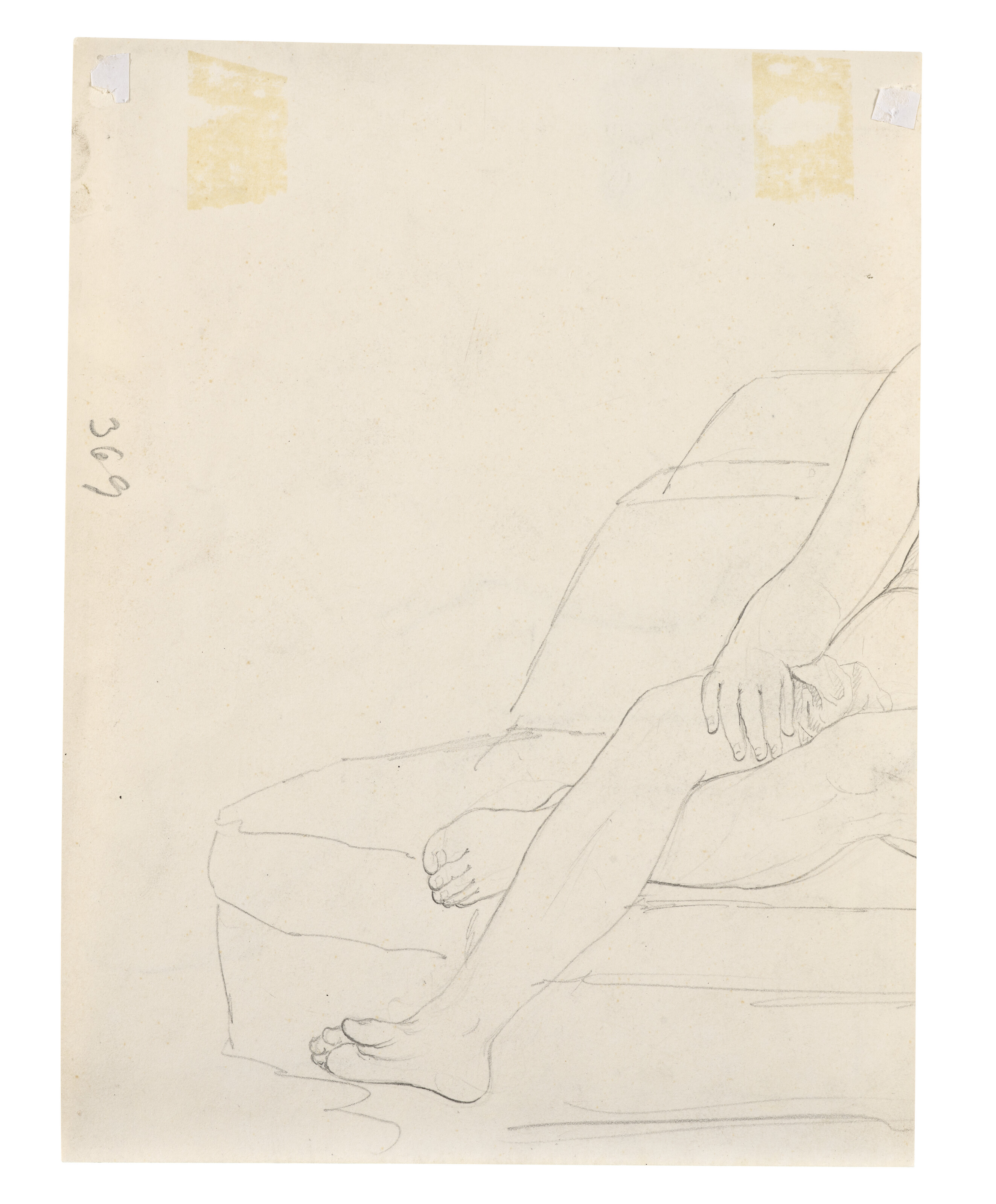 Christoffer Wilhelm Eckersberg — Новая поза женщины, ее профиль (сзади) ; Фрагментарный этюд о новой фигуре с точки зрения красоты (сзади), изображение 2