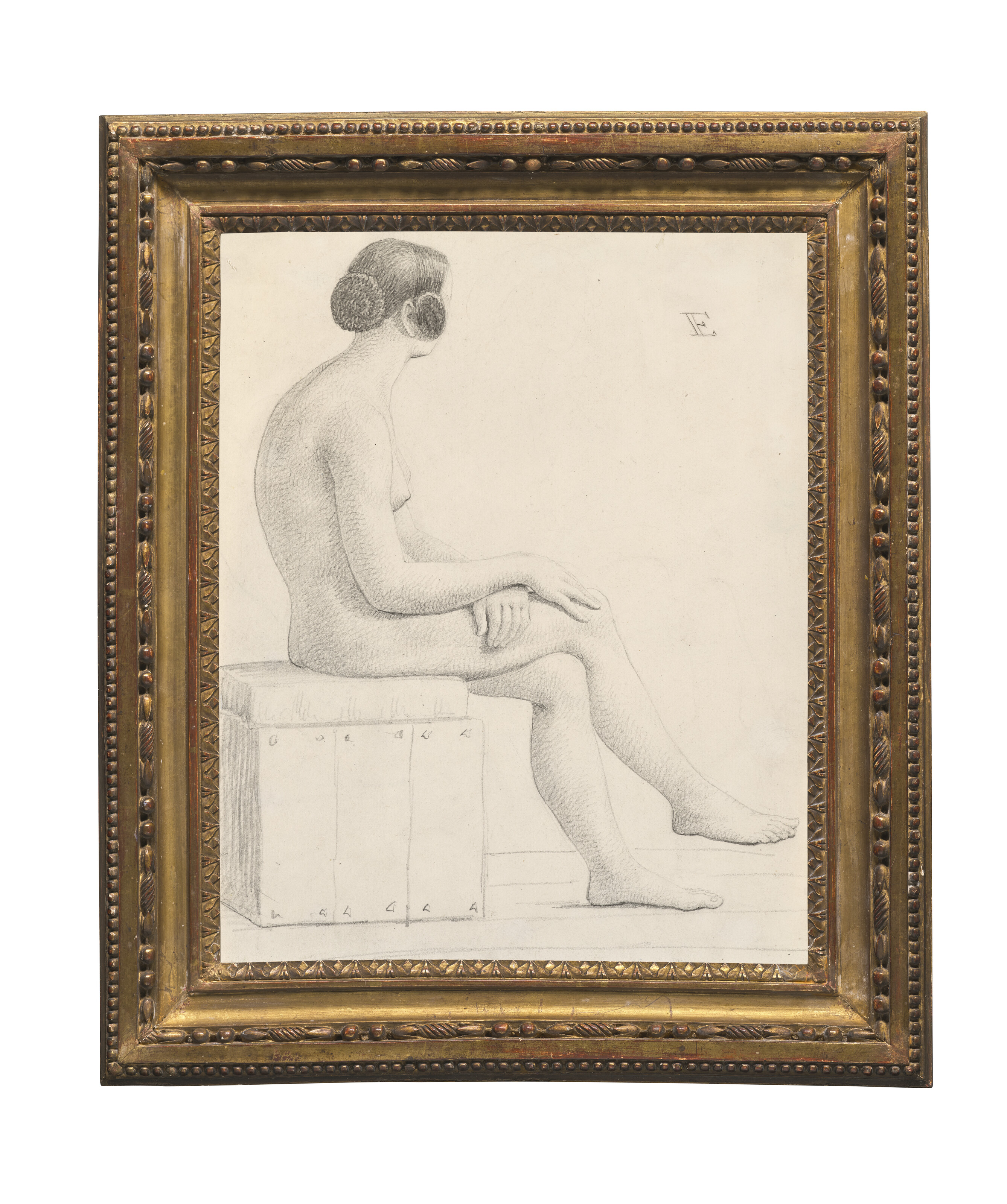 Christoffer Wilhelm Eckersberg — Новая поза женщины, ее профиль (сзади) ; Фрагментарный этюд о новой фигуре с точки зрения красоты (сзади), изображение 3