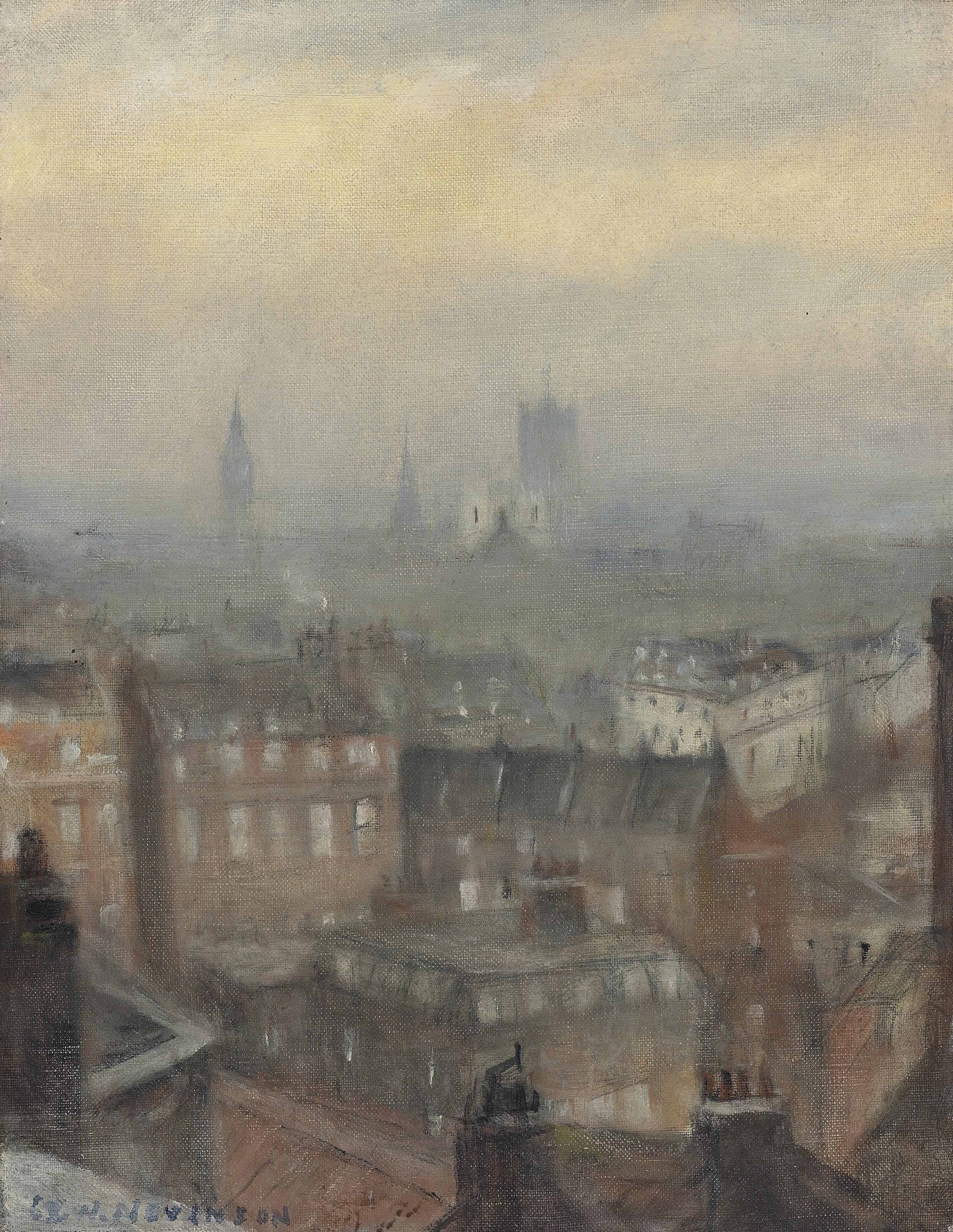 Christopher Nevinson — Лондон, одержавший победу на четвертом году войны: с крыши Дорчестера, смотрящей на юго-восток