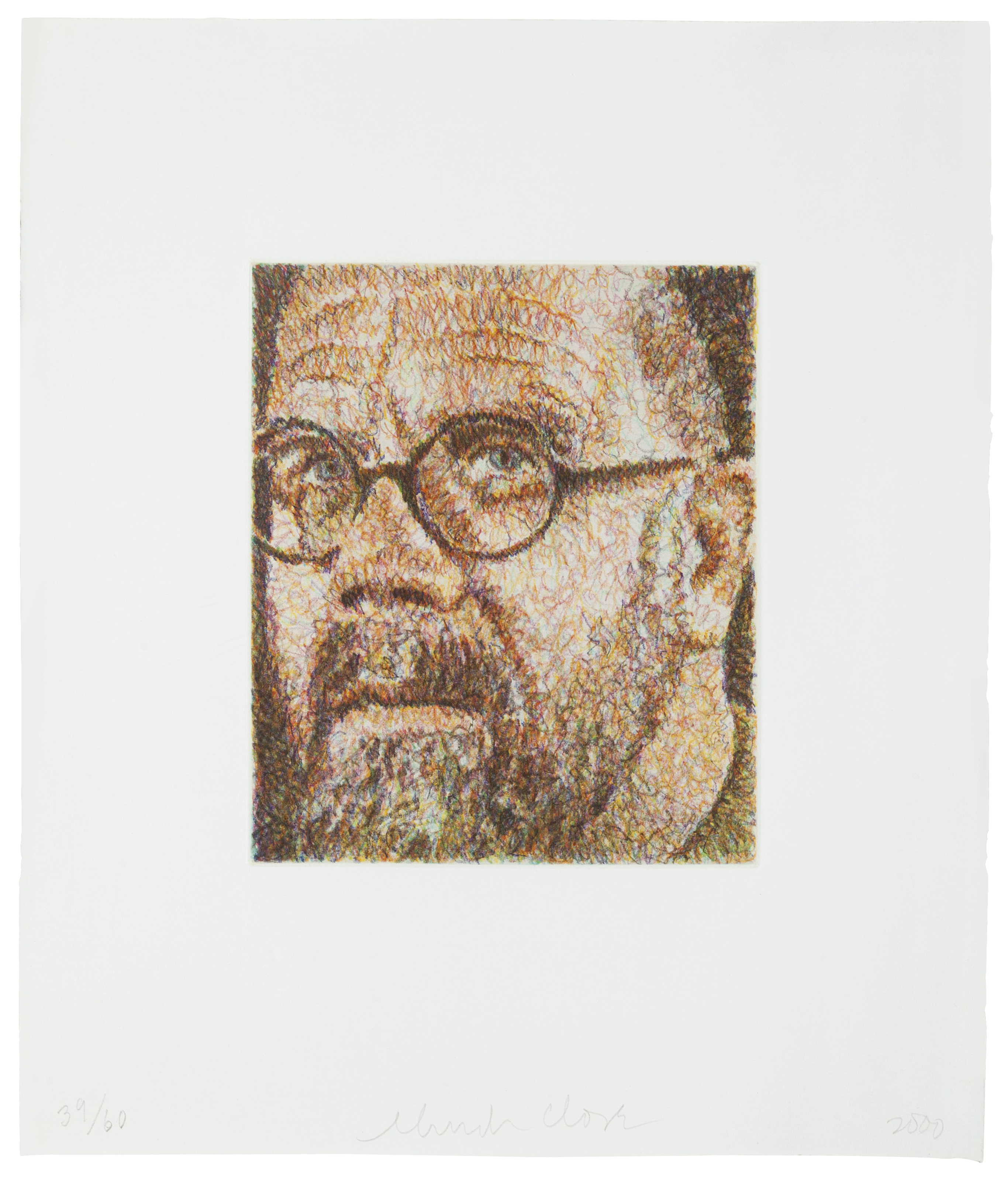 Chuck Close — Автопортрет/Каракули/Гравюра