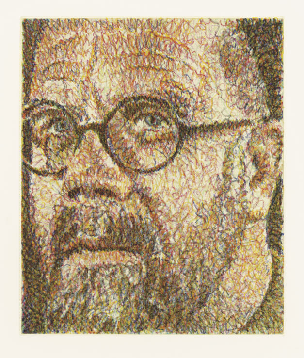 Chuck Close — Автопортрет/Закорючка/Гравюра