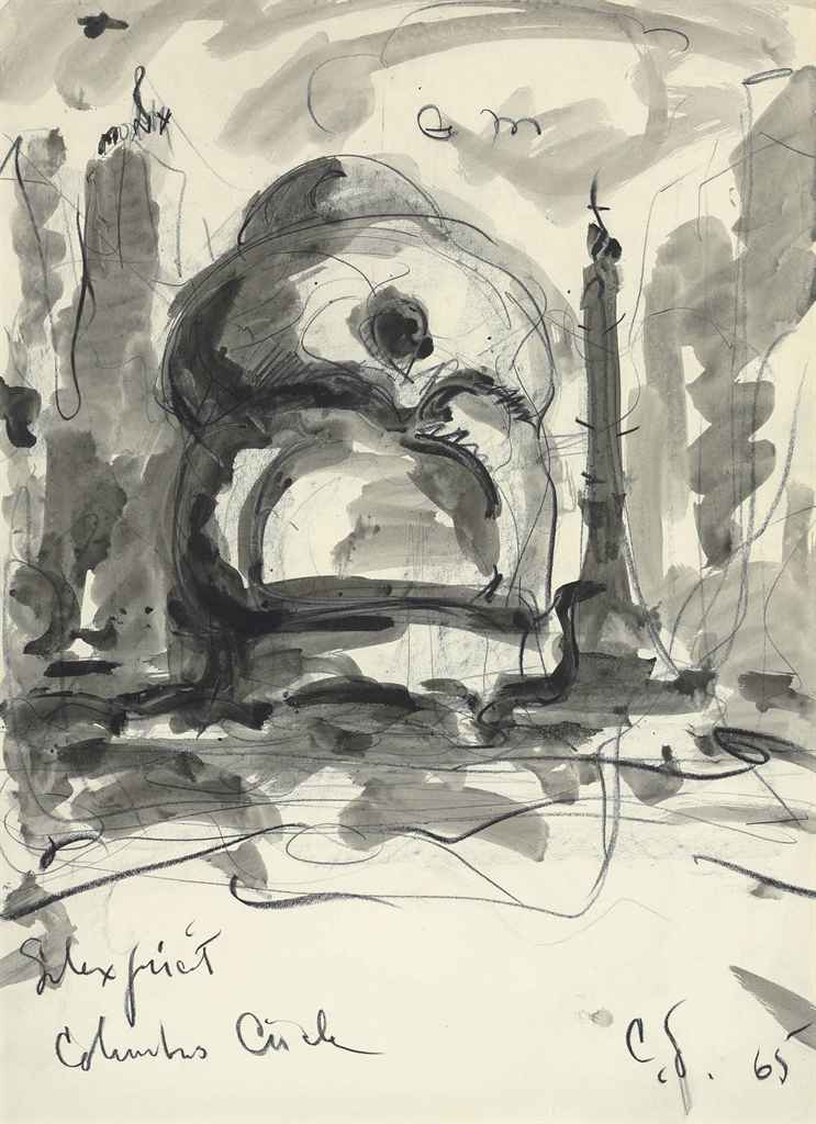 Claes Oldenburg — Предлагаемый колоссальный памятник на площади Коламбус Серкл, Нью-Йорк-Silex Juicit