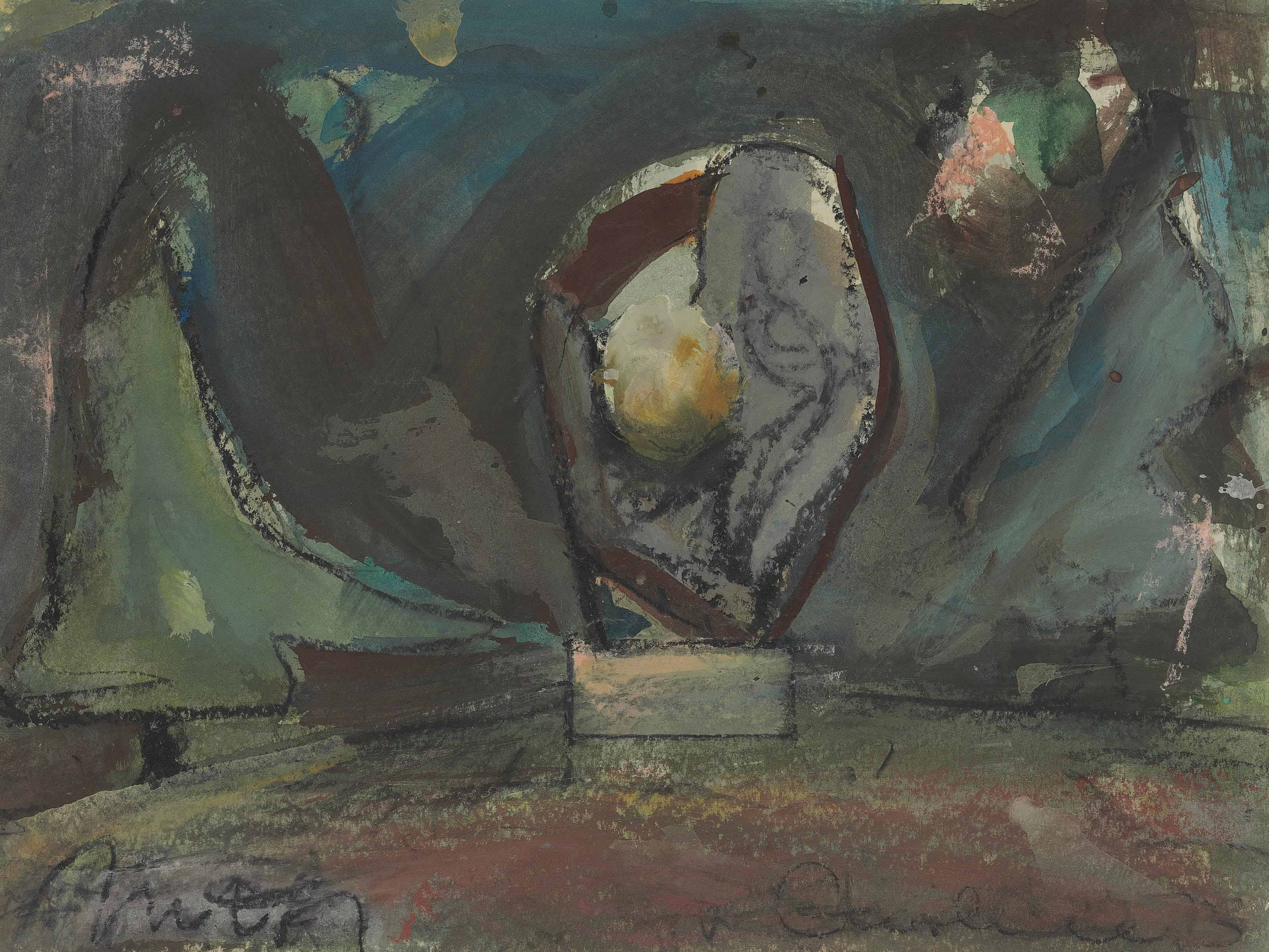 Claes Oldenburg — Стоячая перчатка с мячом на площадке в Гринвиче
