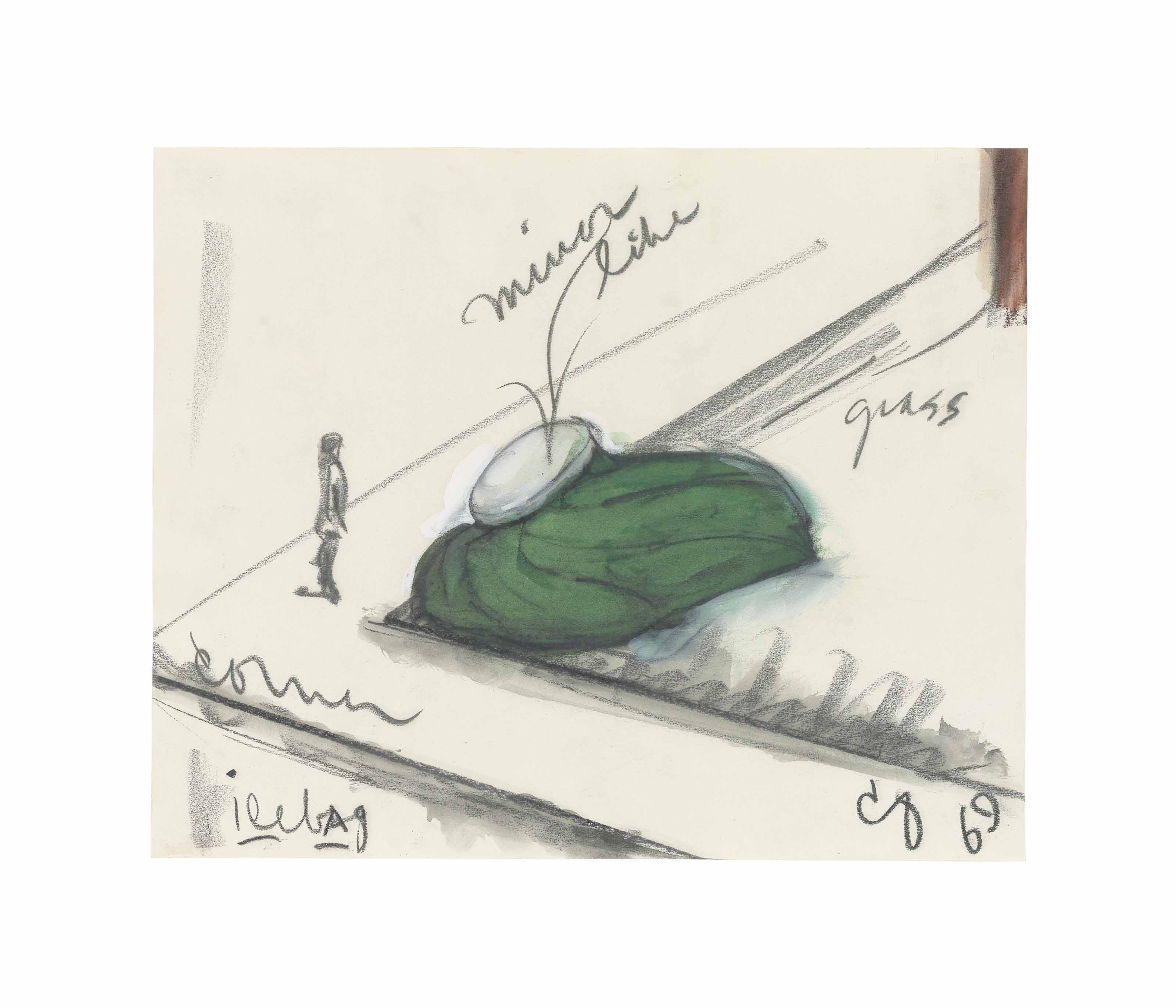 Claes Oldenburg — Мешок для льда на угловой площадке с рисунком