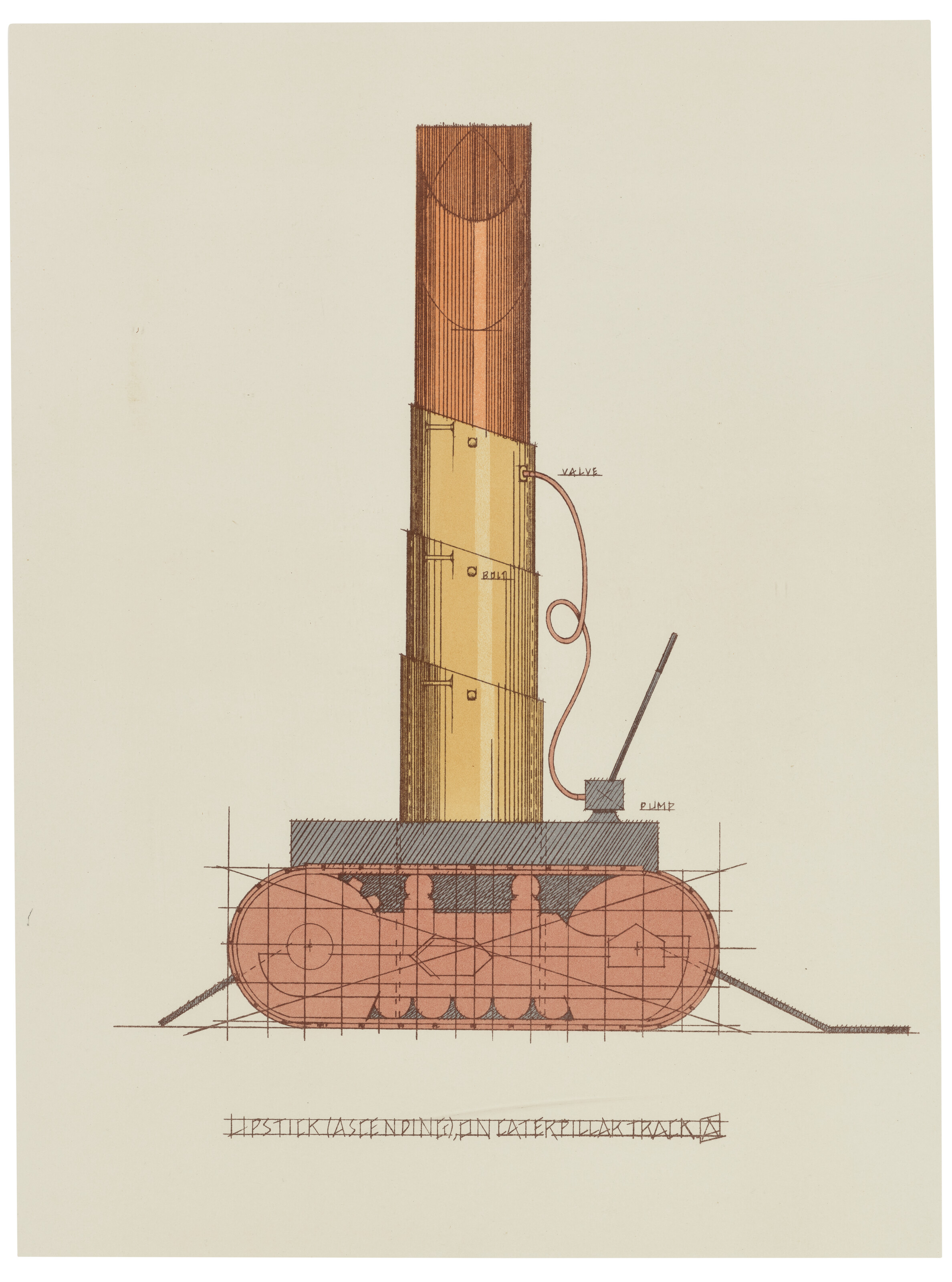 Claes Oldenburg — Губная помада (восходящая) на гусеницах