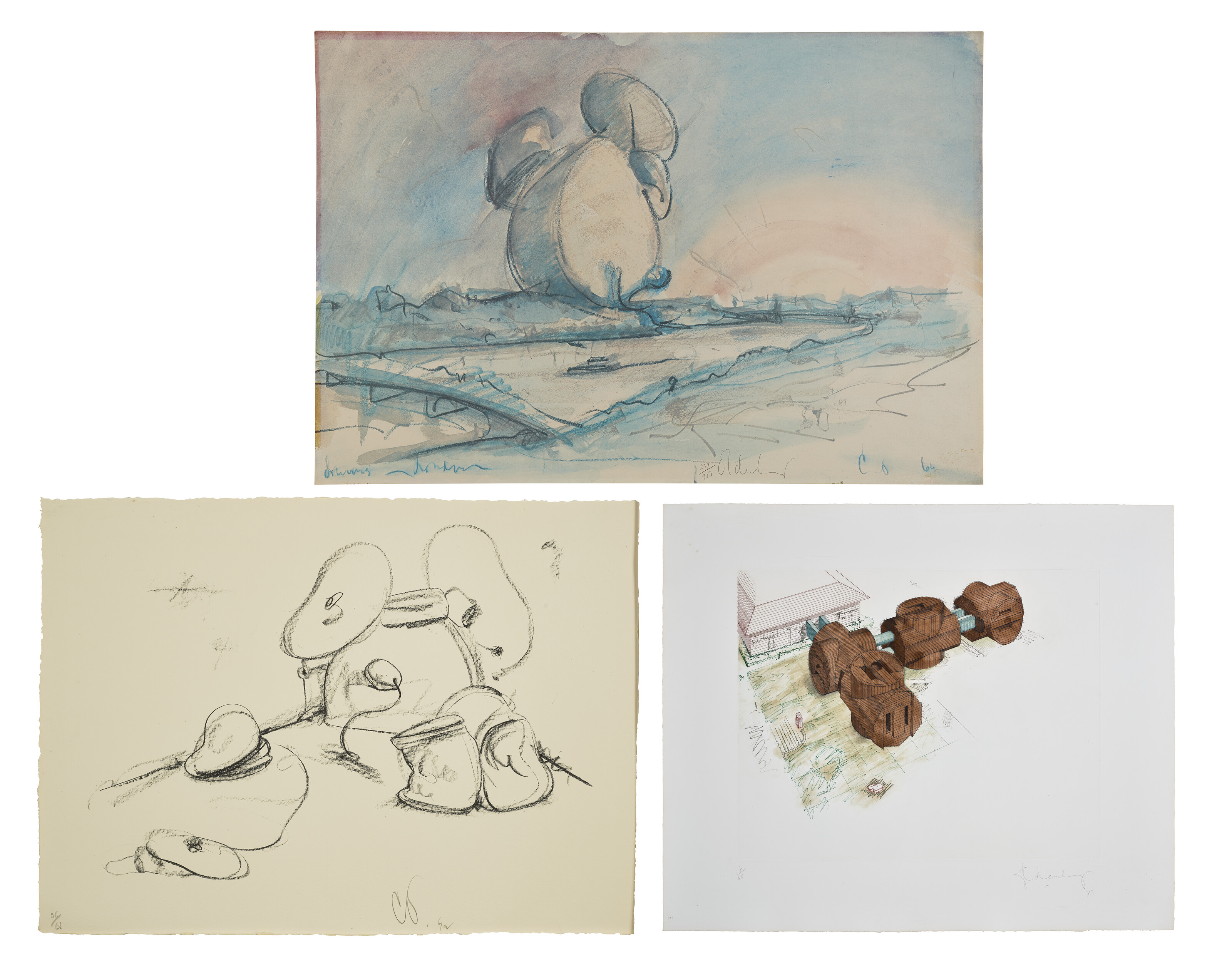 Claes Oldenburg — Три гравюры художника