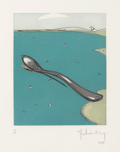 Claes Oldenburg — Ложечный пирс, из портфолио гравюрных работ Landfall Press (A. & P. 117)