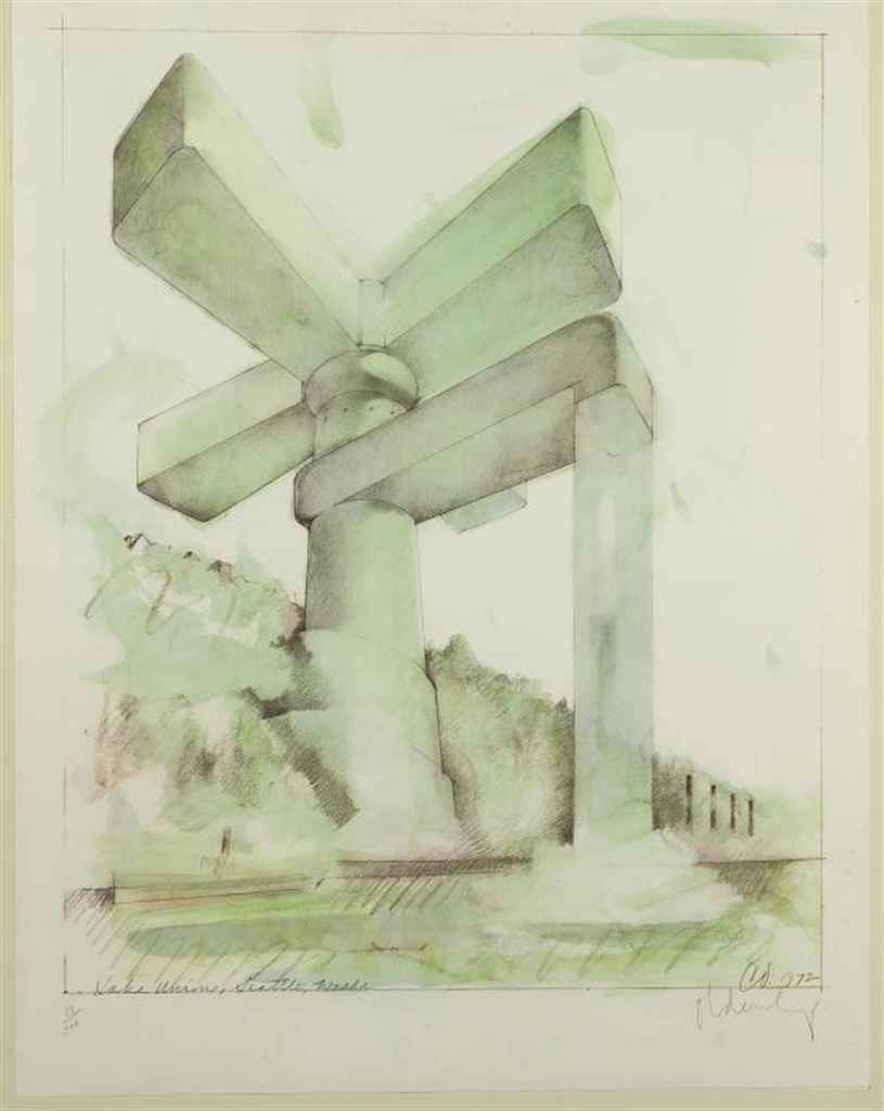 Claes Oldenburg — Проект собора в виде смесителя для раковины для Лейк Юнион, Сиэтл (Axsom & Platzker, 89)