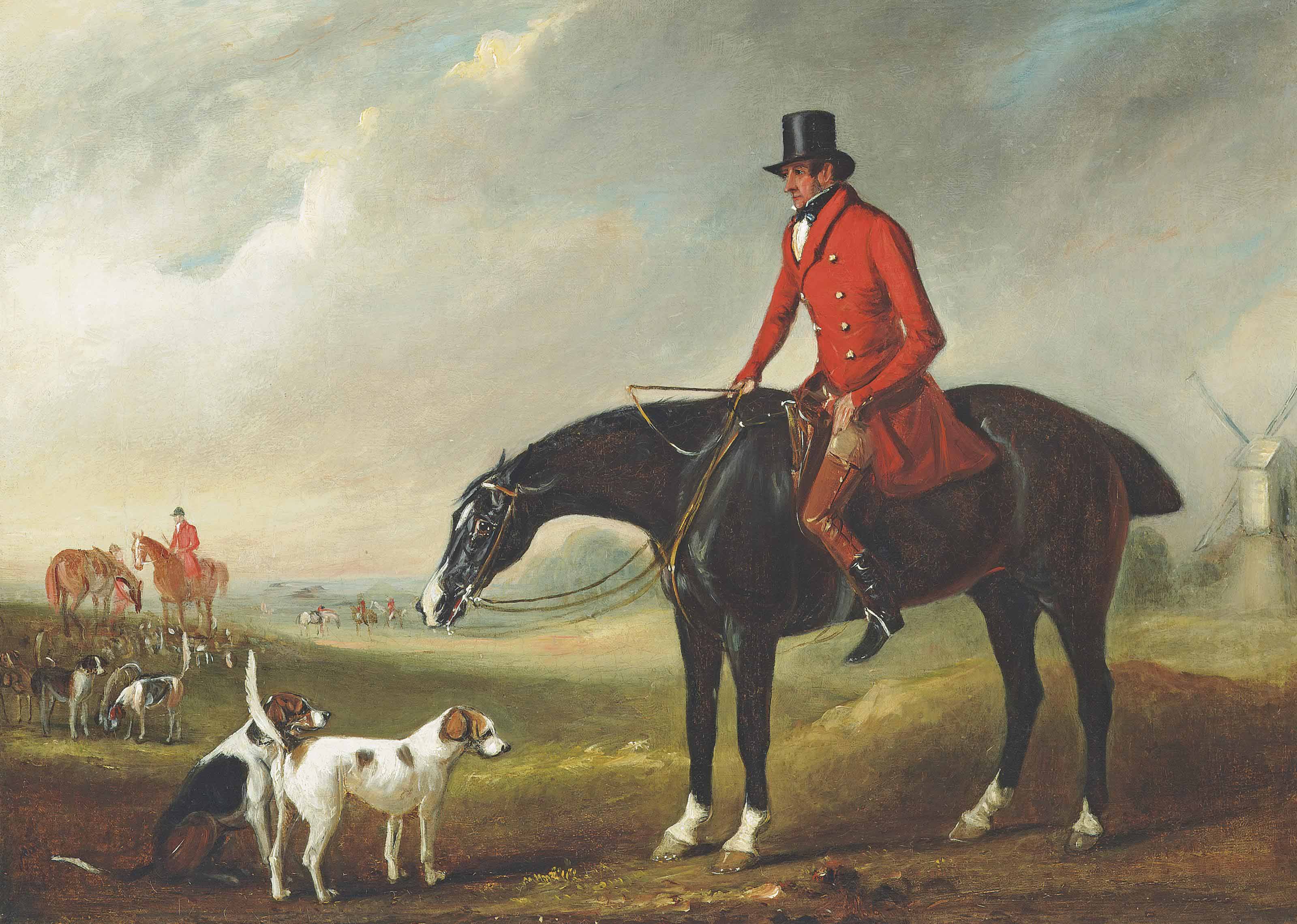 Claude Lorrain — Портрет джентльмена, традиционно отождествляемого с Томасом Б. Ходжсоном, мастером охоты в Холдернессе, верхом на своей забавной лошади