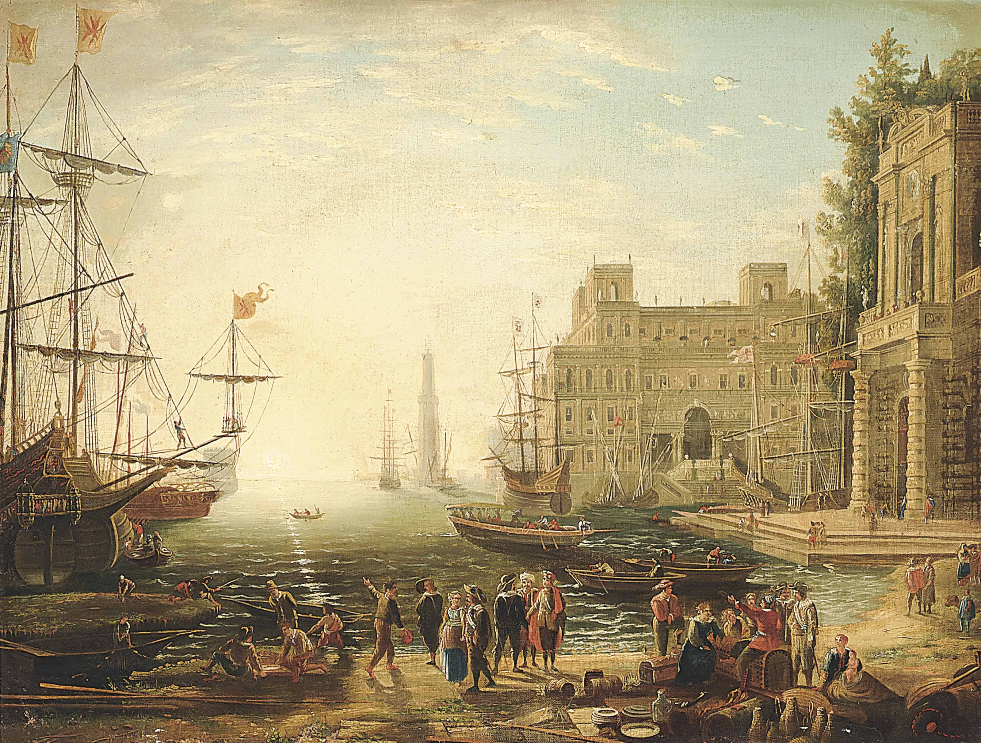 Claude Lorrain — Порт с виллой Медичи