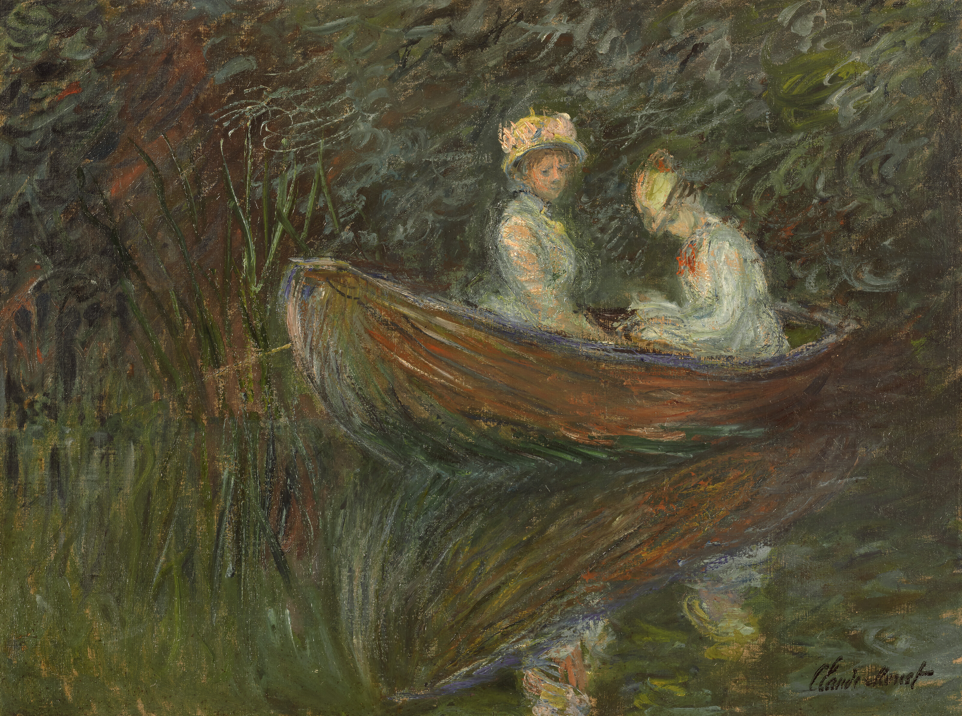 Claude Monet — Две женщины на барке, изображение 1