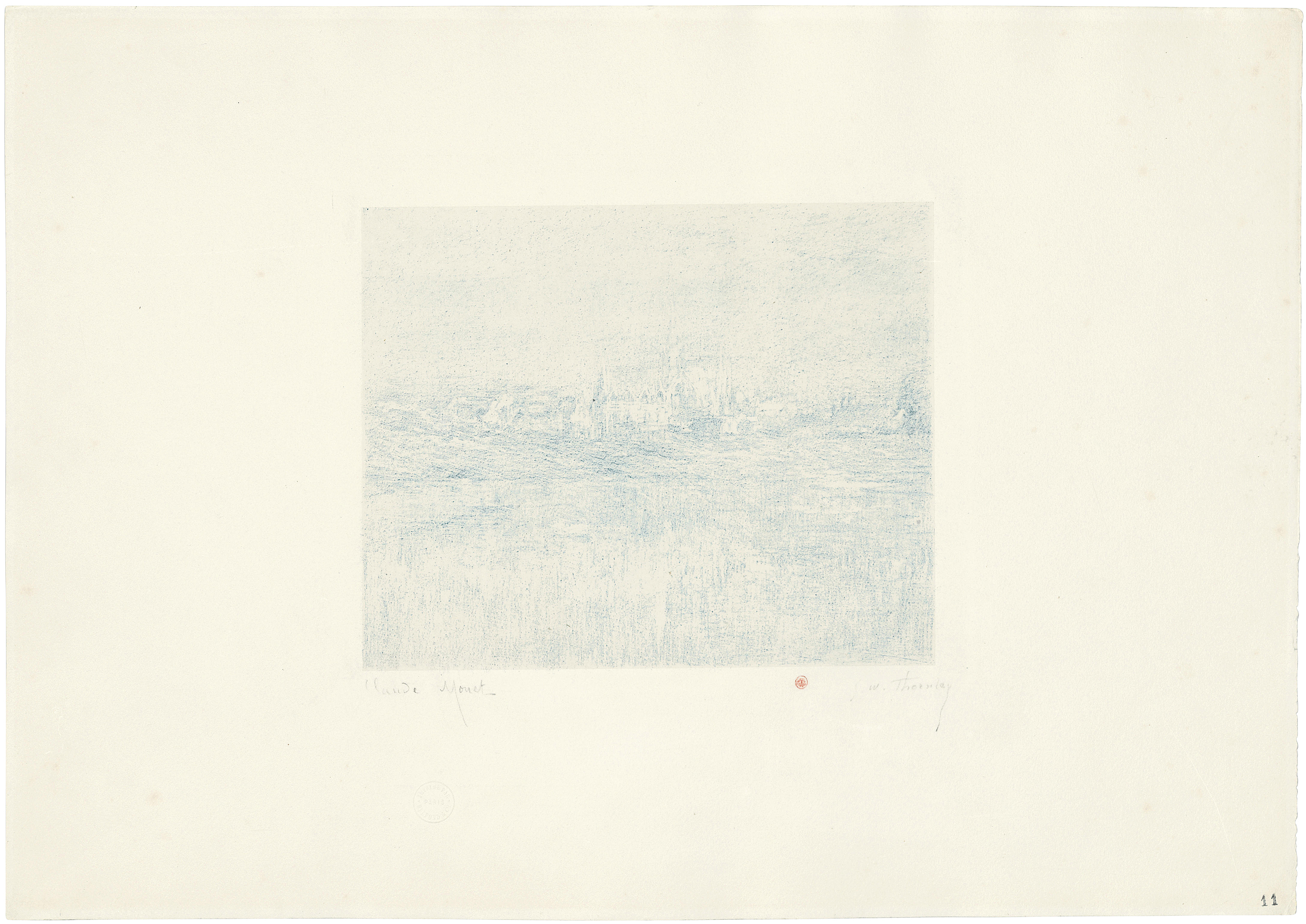 Claude Monet — Ветей, аббатство в брюме, из: Vingt lithographies
