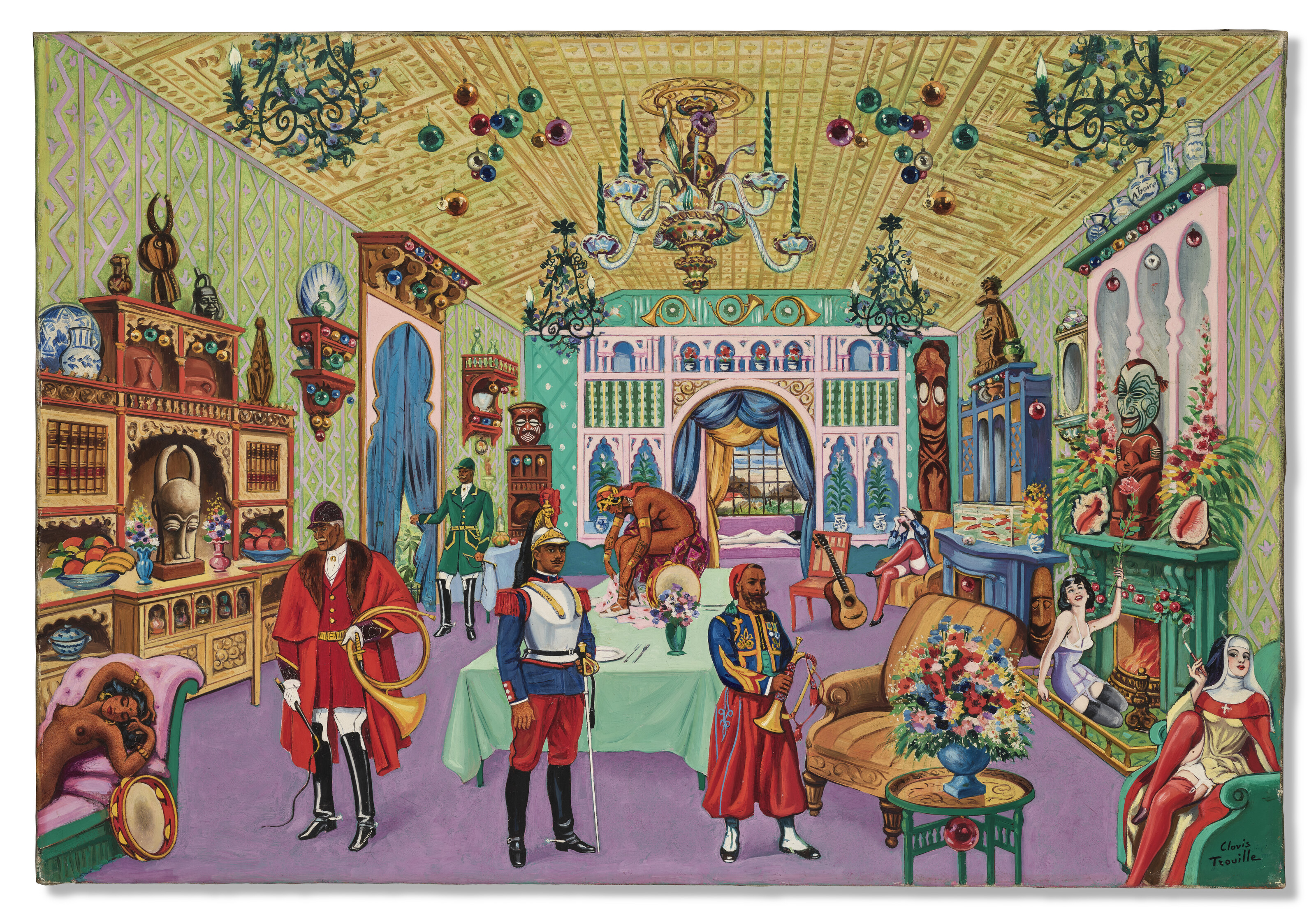 Clovis Trouille — День празднования дня Кловиса Труйля в 1910 году в Сен-Сирене, в 14-м зале яслей Раймона Русселя, изображение 2