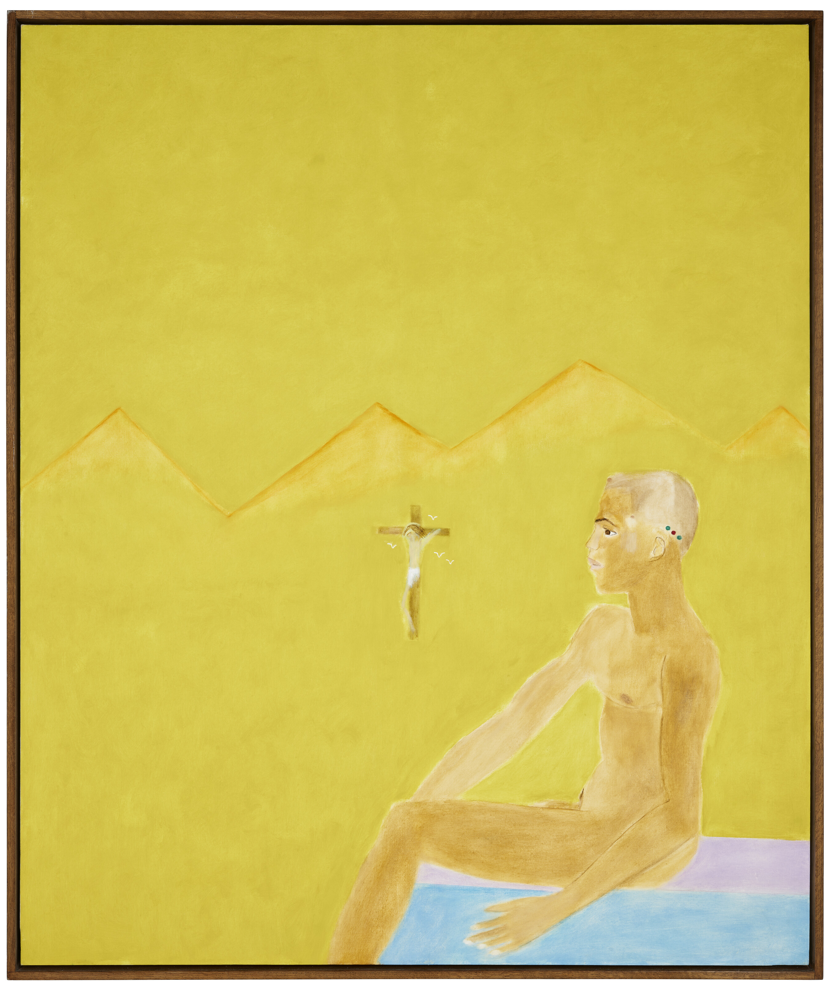 Craigie Aitchison — Сидящий мальчик и распятие, изображение 2