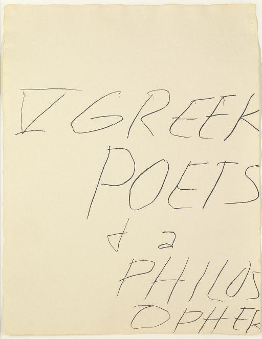 Cy Twombly — Пять греческих поэтов и философ, "Propyläen Verlag", Берлин, 1978 (Бастиан, 67-73)