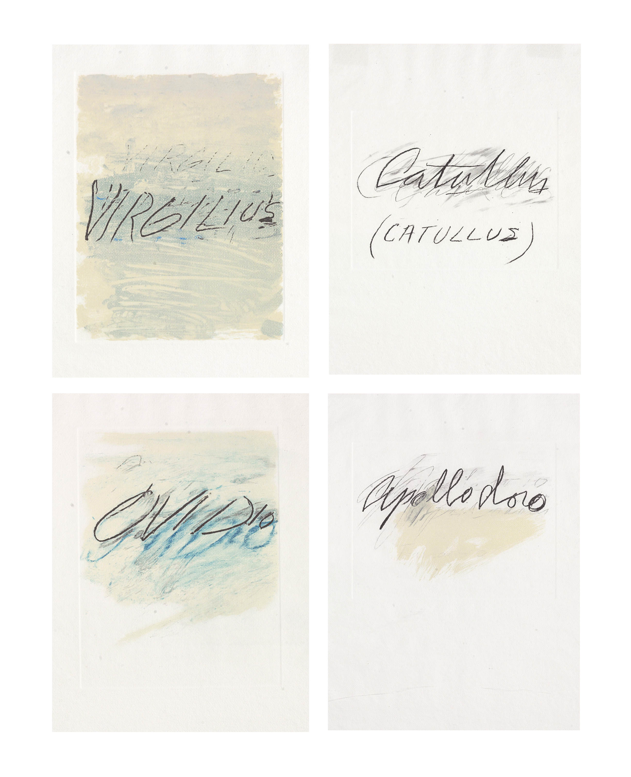 Cy Twombly — Шесть латинских писателей и поэтов : шесть табличек (Бастиан, 61-66)