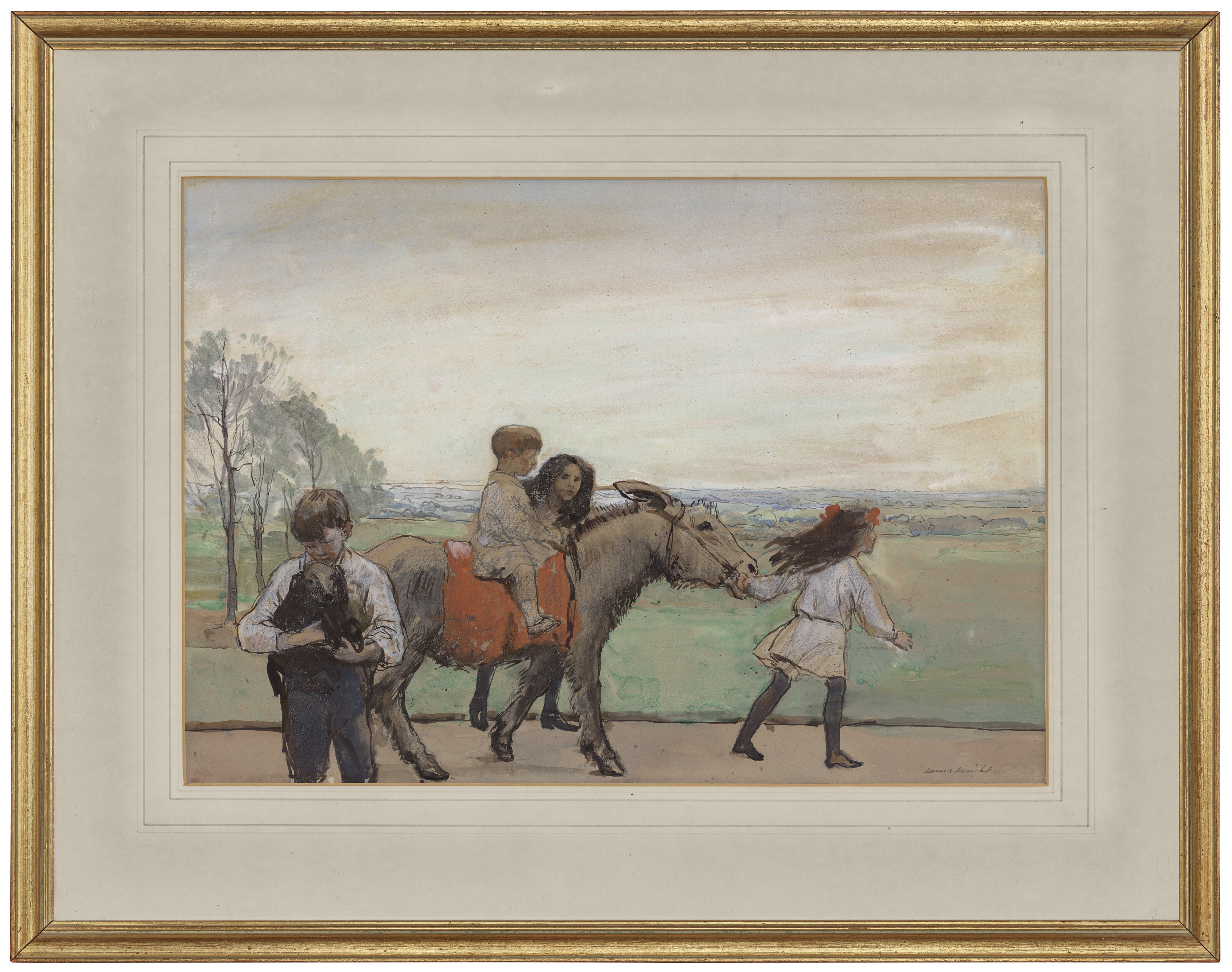 Dame Laura Knight — Дети Ормрода в Уайресдейл-парке, Ланкашир (готовятся к "Утренней прогулке верхом"), изображение 2
