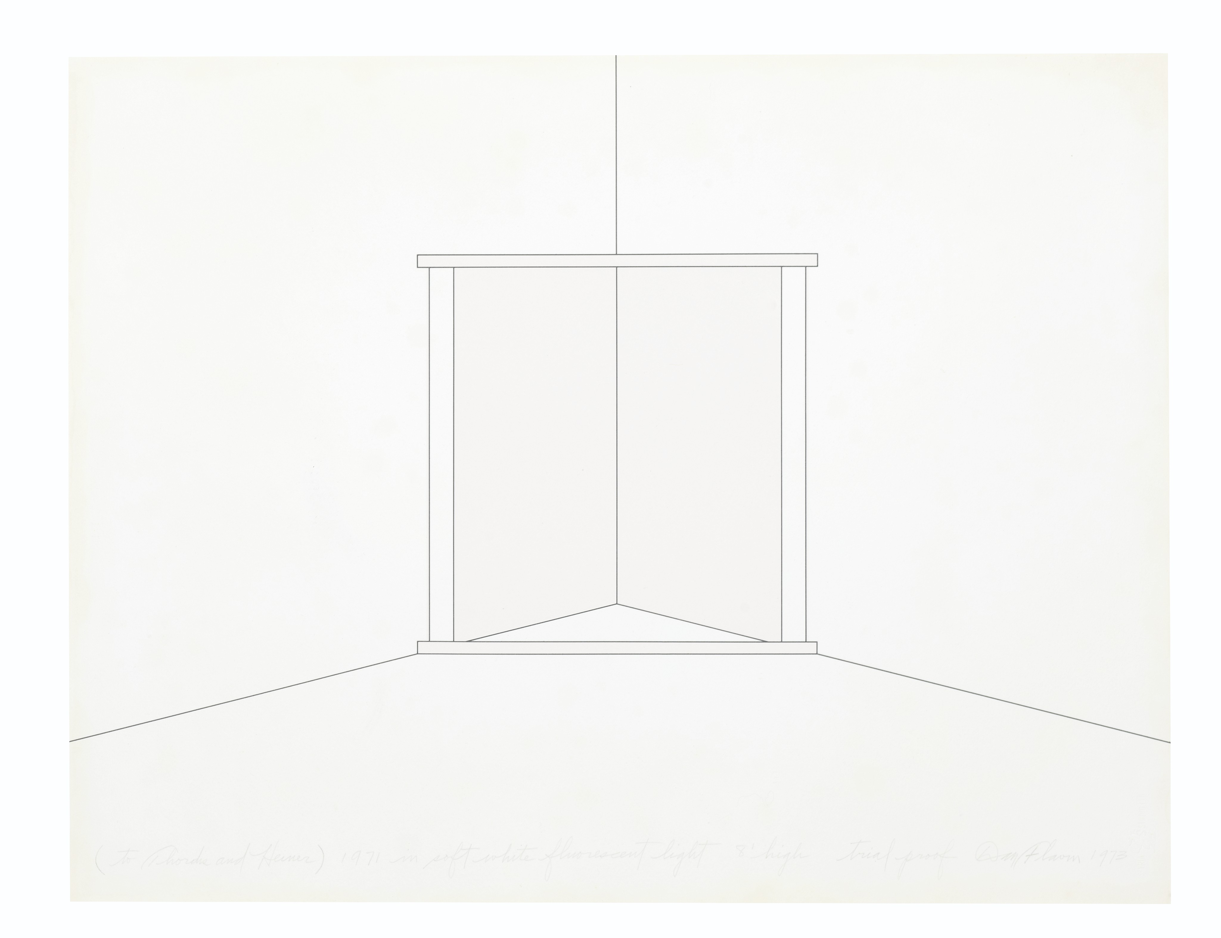Dan Flavin — При флуоресцентном освещении высотой 8 футов для европейских пар: три тарелки, изображение 4