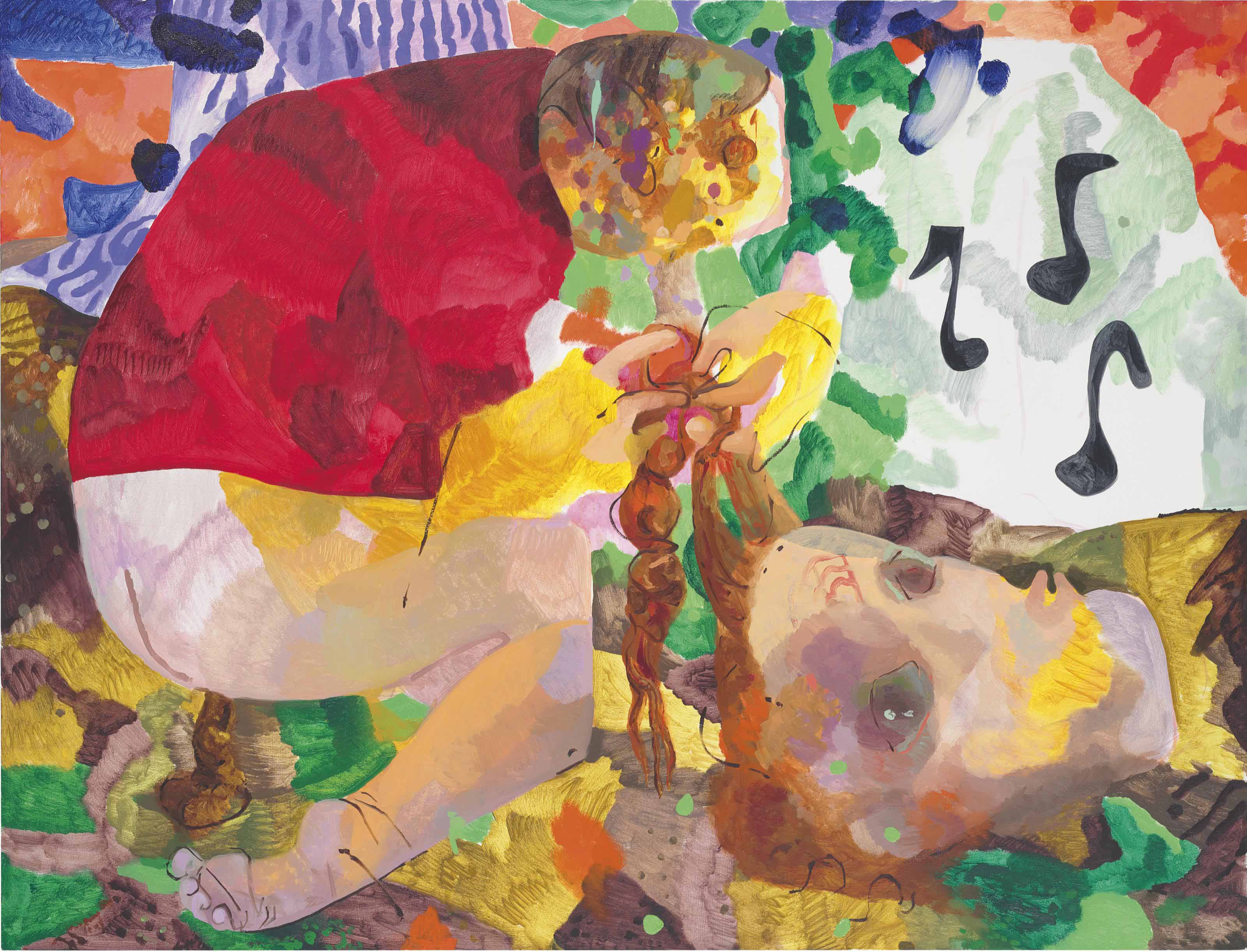 Dana Schutz — Гадить, заплетать косички и насвистывать