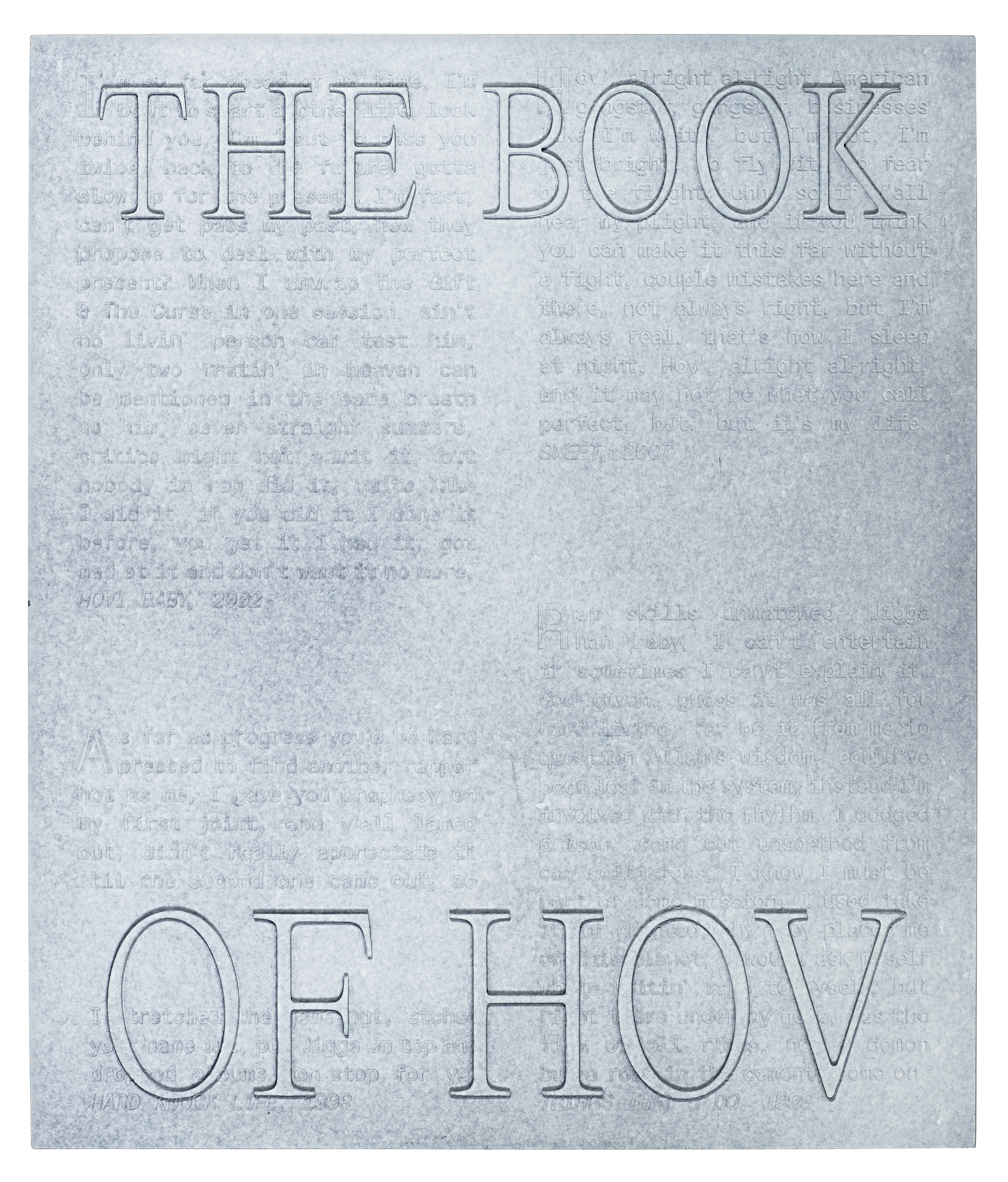 Daniel Arsham — The Book of HOV: Дань уважения ДЖЕЙ-Зи
