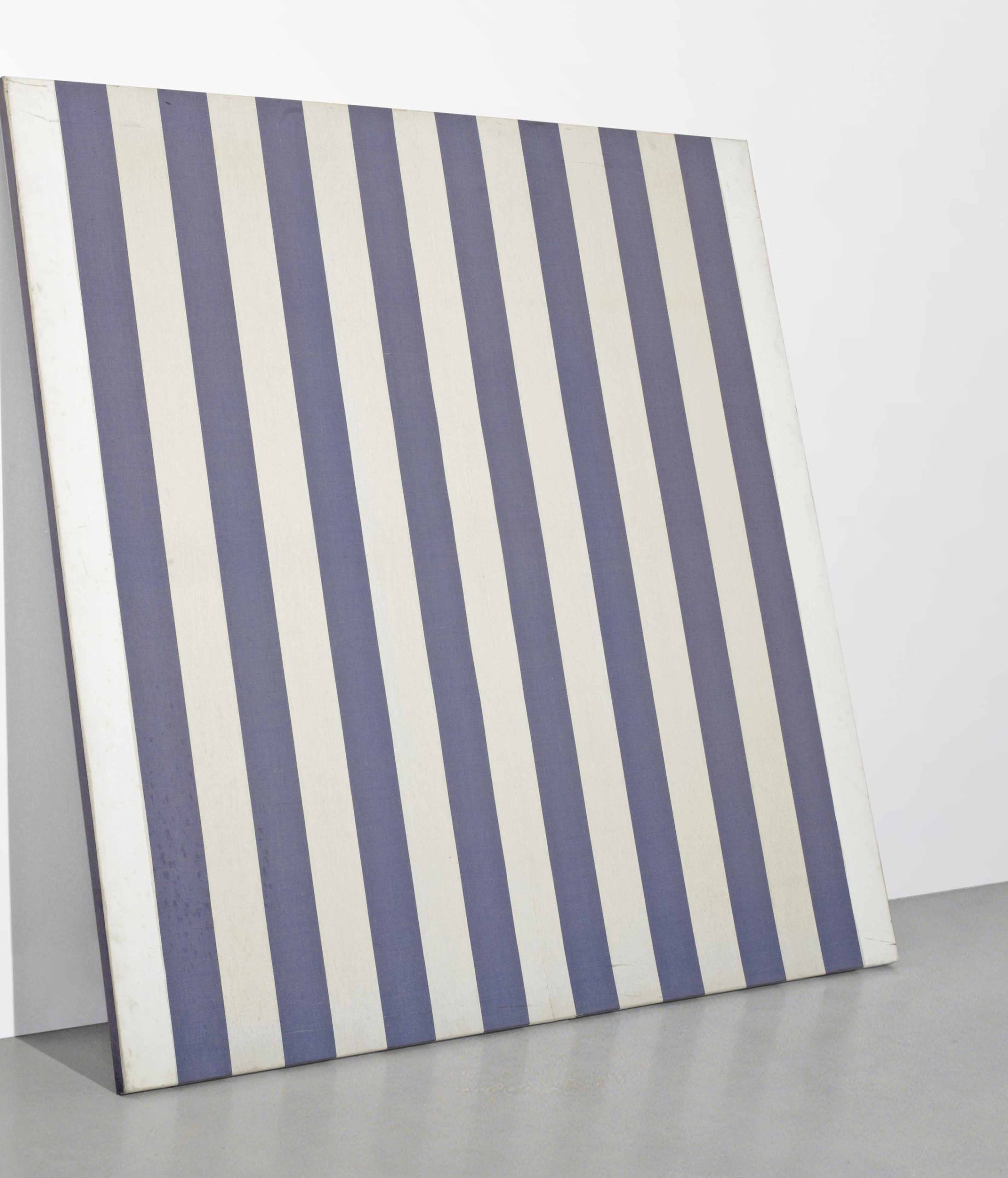 Daniel Buren — Белоснежная акриловое покрытие из ткани "райе блан и блю"