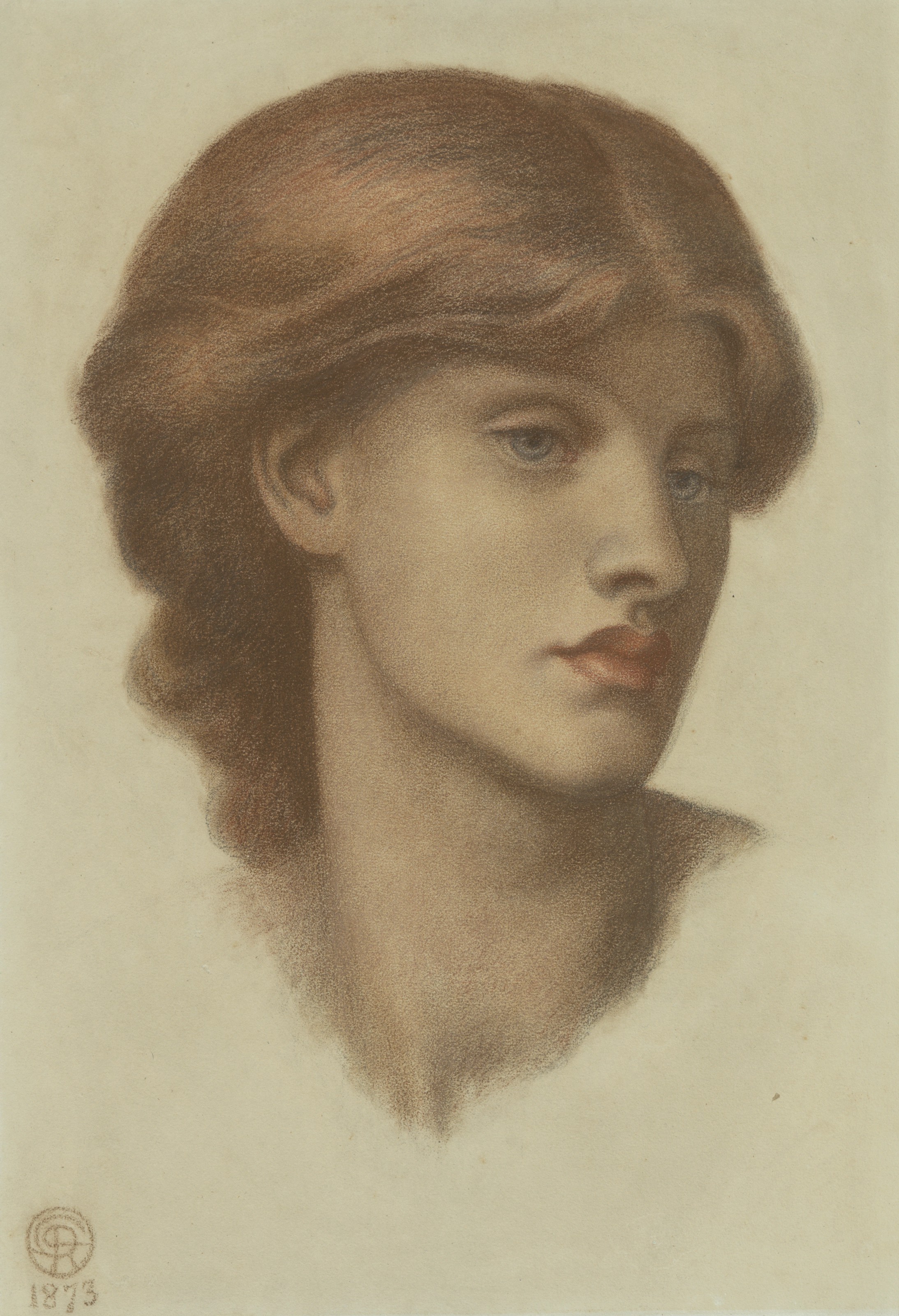 Dante Gabriel Rossetti — Изучаю Алексу Уайлдинг, ее голова повернута на три четверти вправо, изображение 1