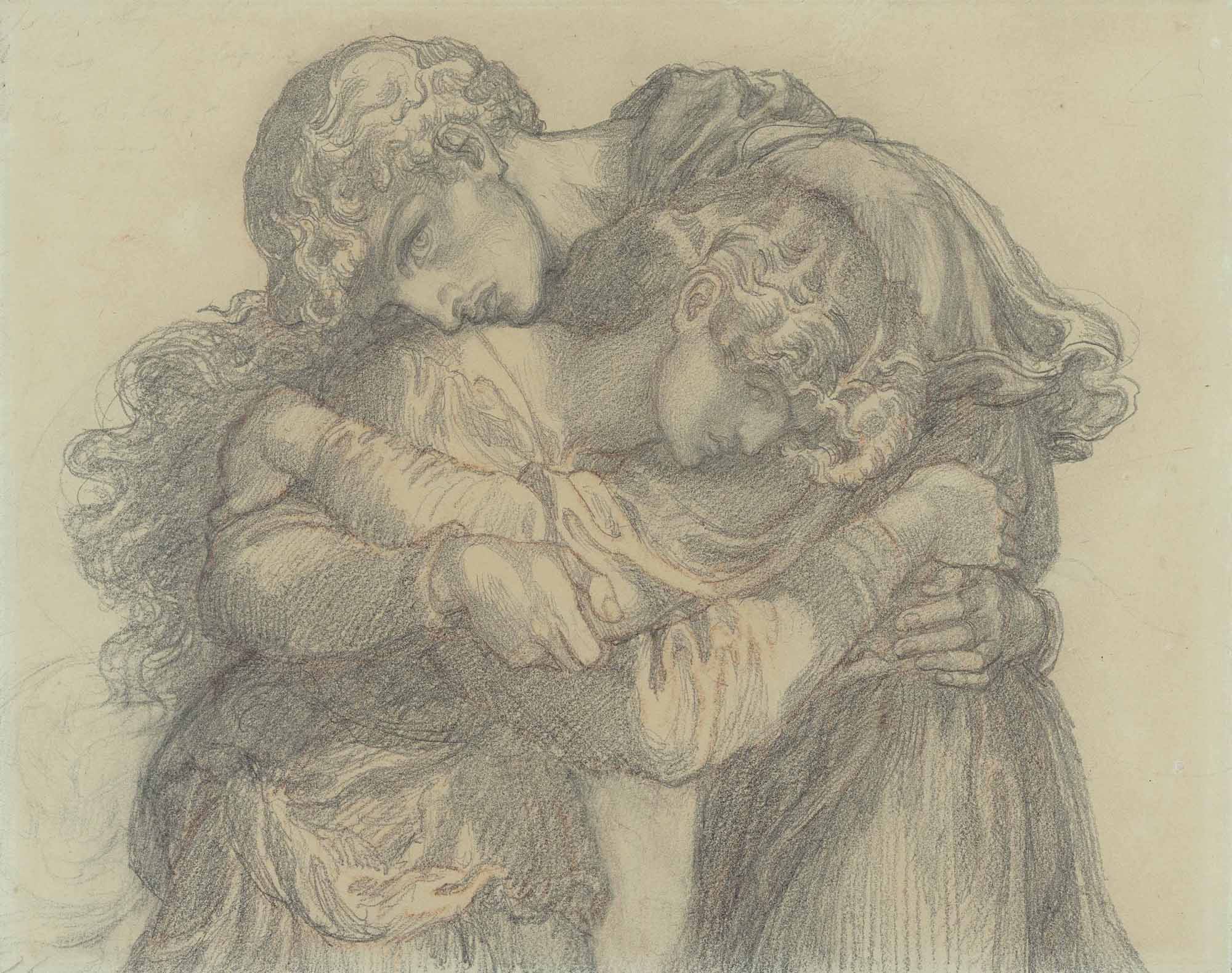 Dante Gabriel Rossetti — Этюд для рисунков в "Благословенной Дамозель"