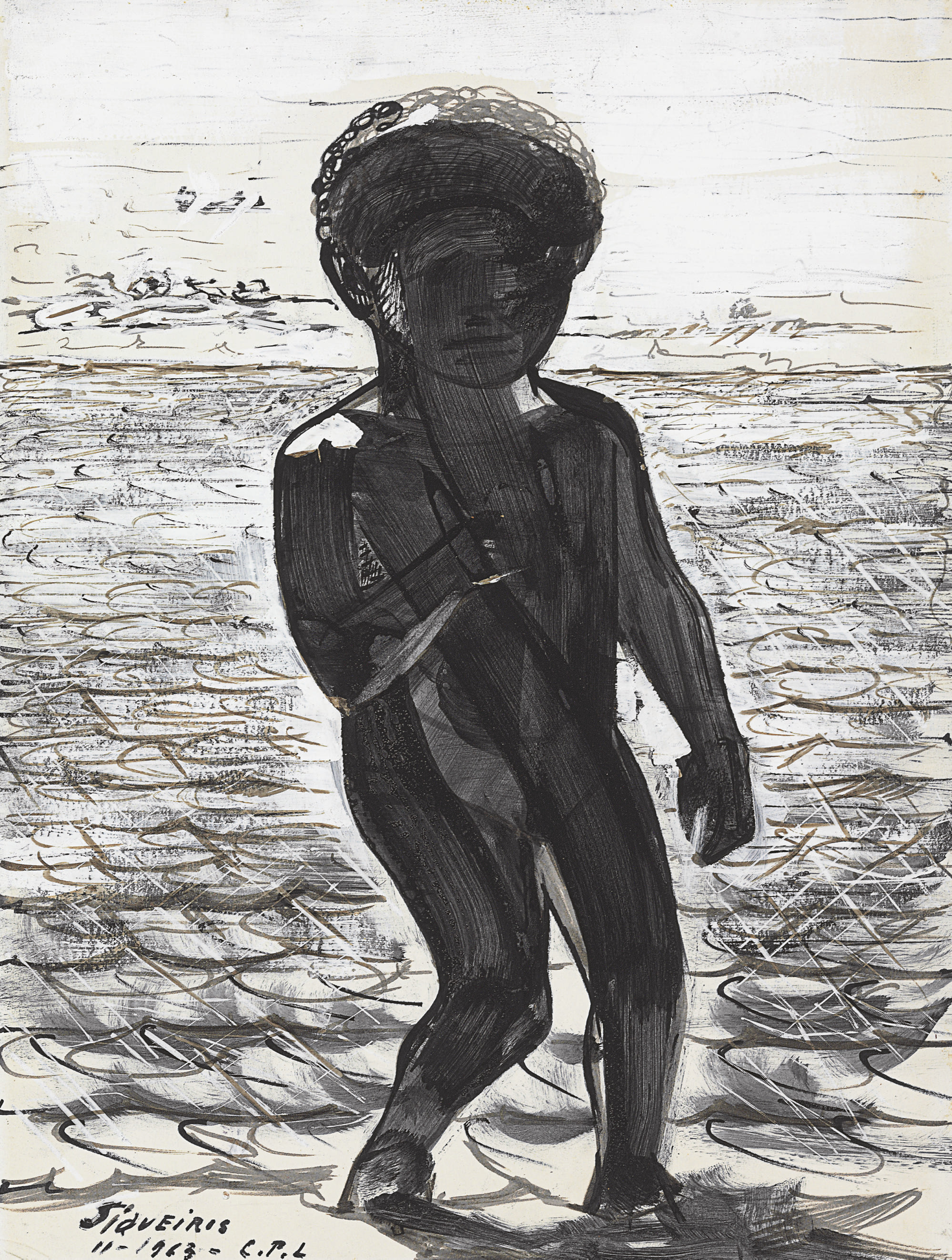 David Alfaro Siqueiros — Без названия (Ниньо в черном)