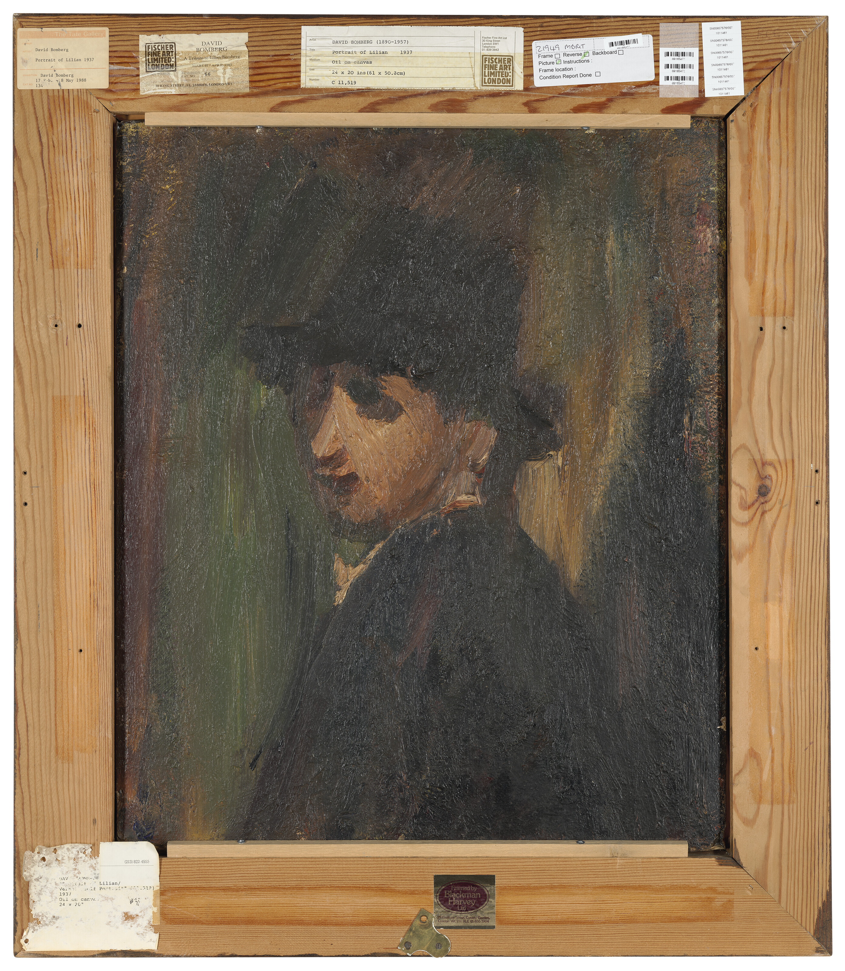 David Bomberg — Портрет Лилиан (спереди); автопортрет (сзади), изображение 3