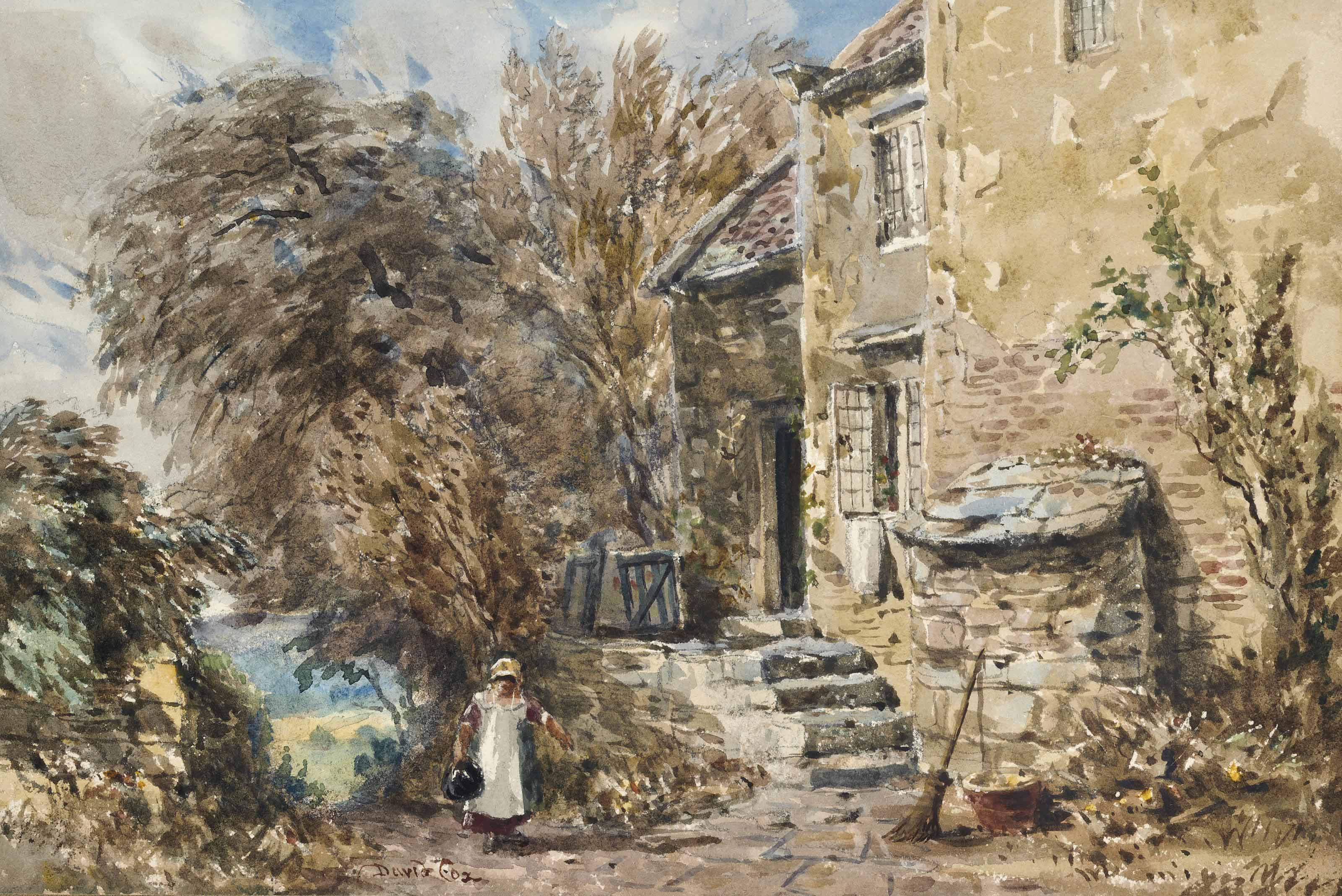 David Cox — Коттедж недалеко от Ланкастер-Сэндс