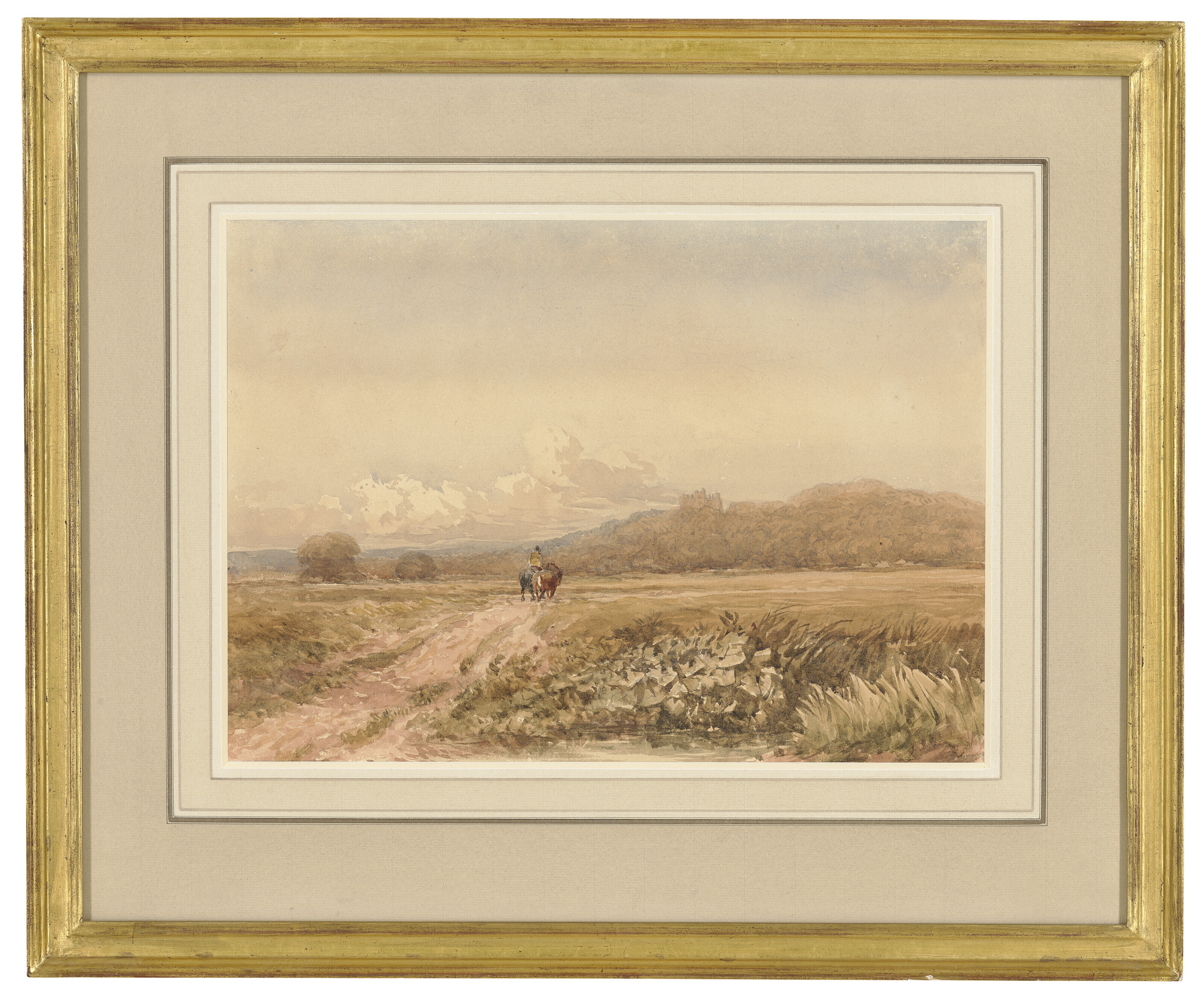 David Cox — Всадник на трассе, недалеко от замка Болсовер, Дербишир, изображение 2