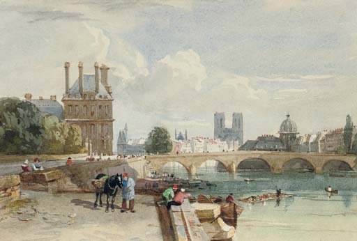 David Cox — На берегу Сены, Париж