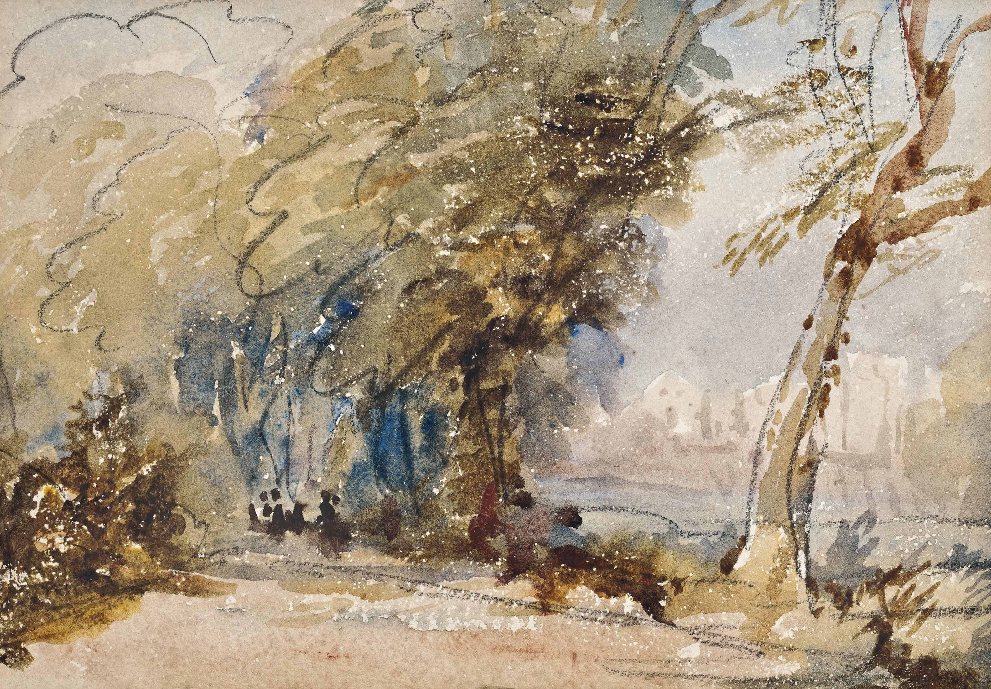 David Cox — Тропинка у реки