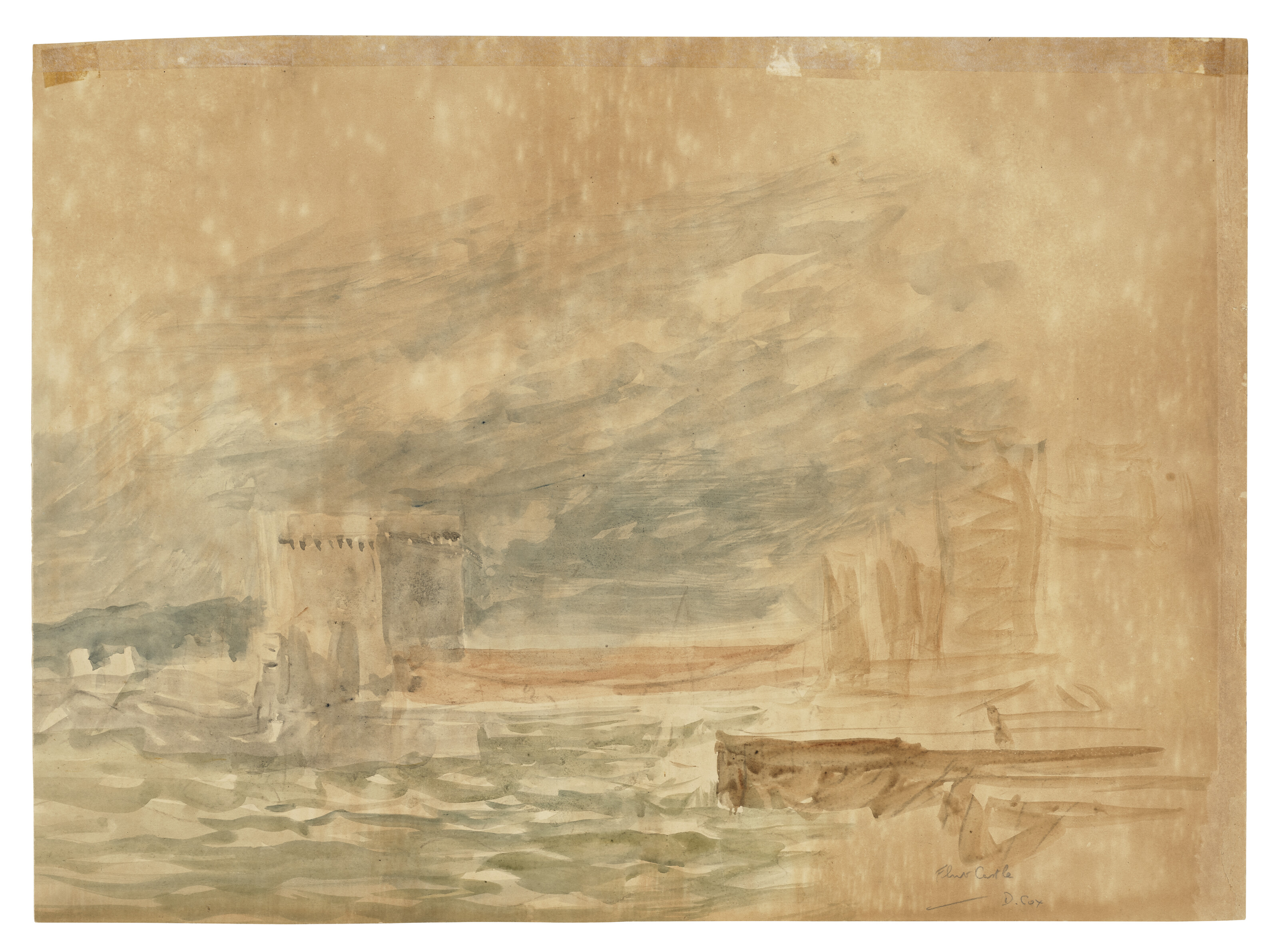 David Cox — Вид на замок Флинт (справа и слева ), изображение 2