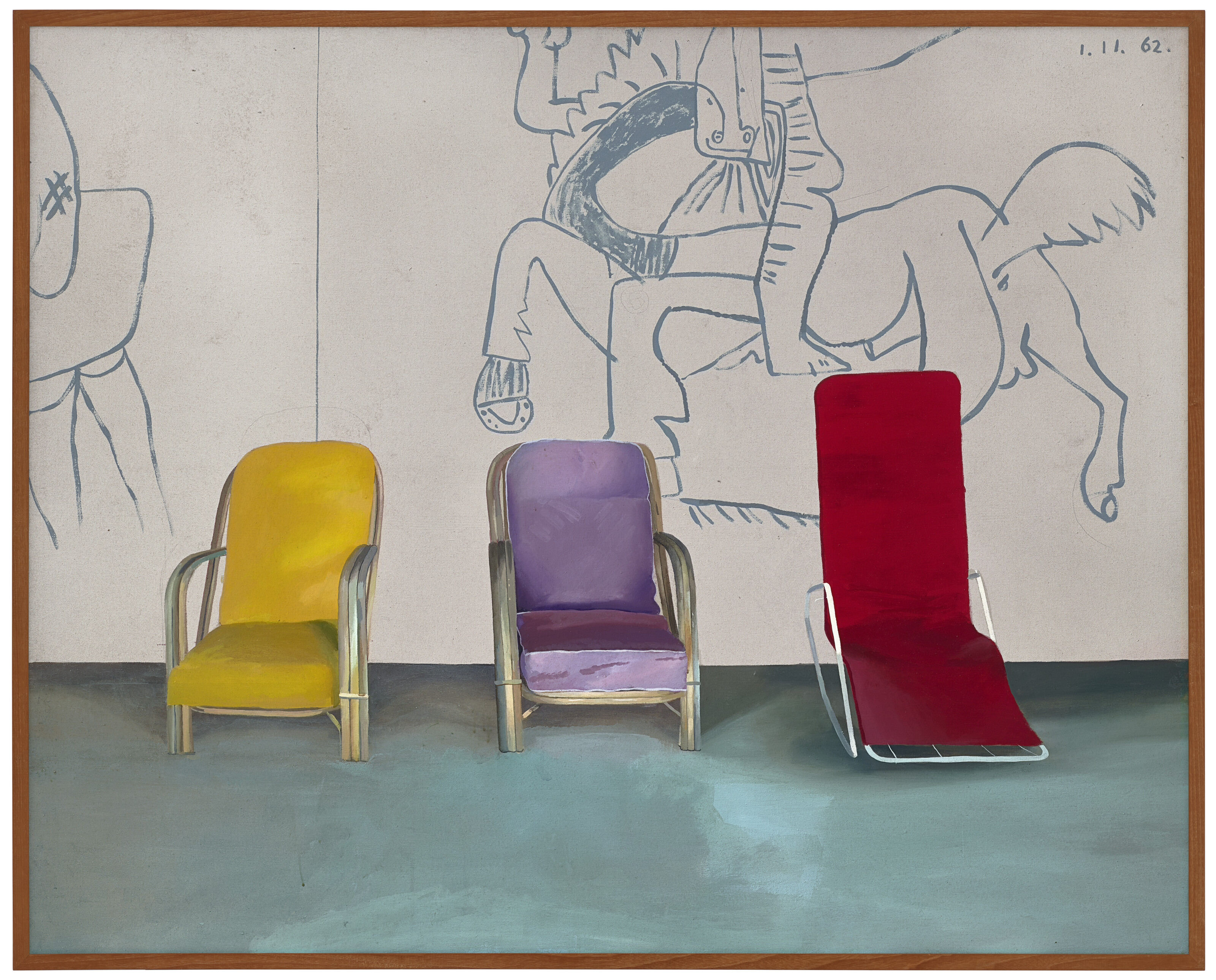 David Hockney — Три стула с фрагментом фрески Пикассо, изображение 2