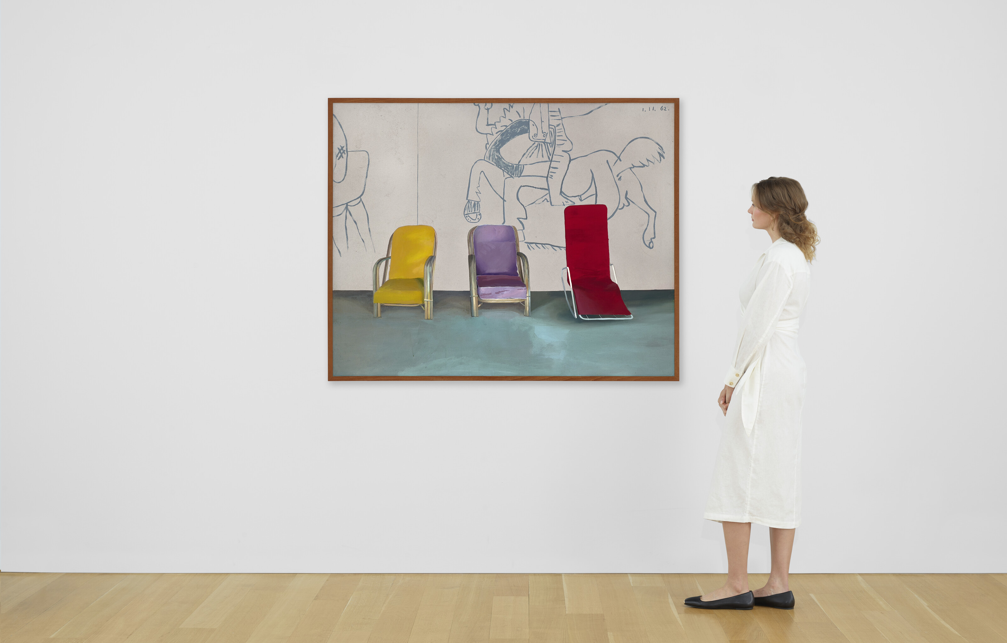 David Hockney — Три стула с фрагментом фрески Пикассо, изображение 4