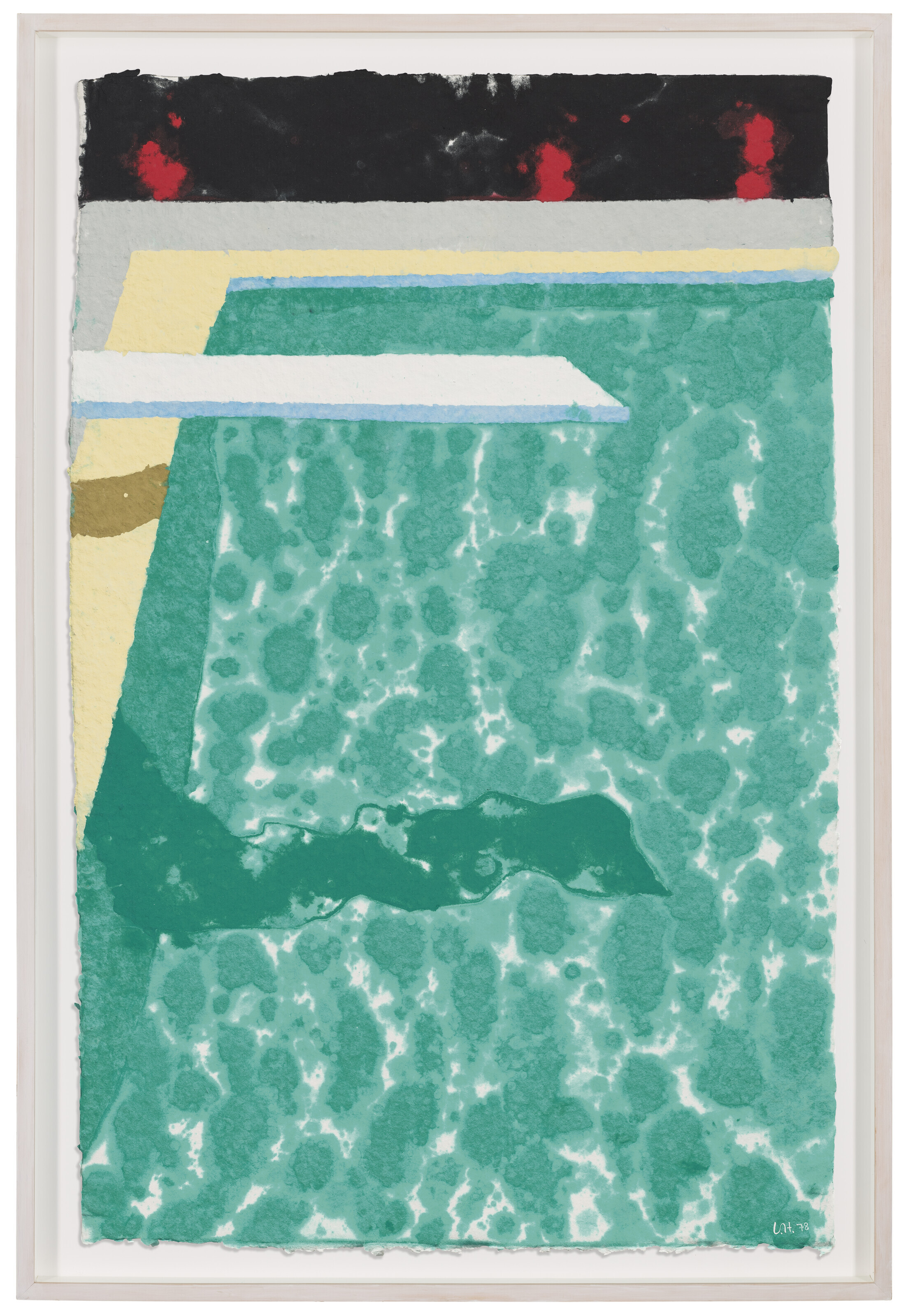 David Hockney — Зеленый бассейн с трамплином для прыжков в воду и тенью (Бумажный бассейн 3), изображение 2