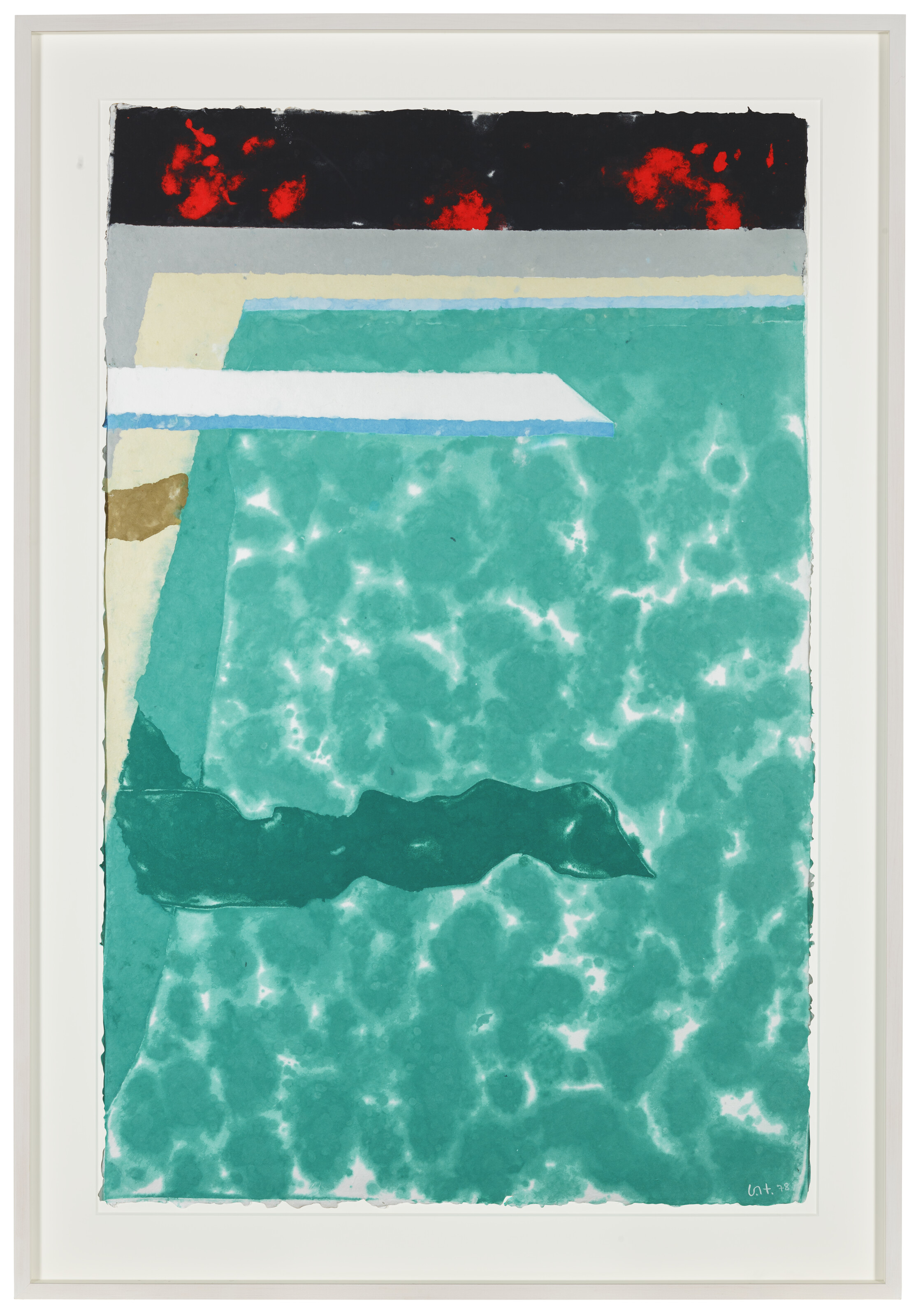 David Hockney — Зеленый бассейн с трамплином для прыжков в воду и тенью (Бумажный бассейн 3), изображение 2