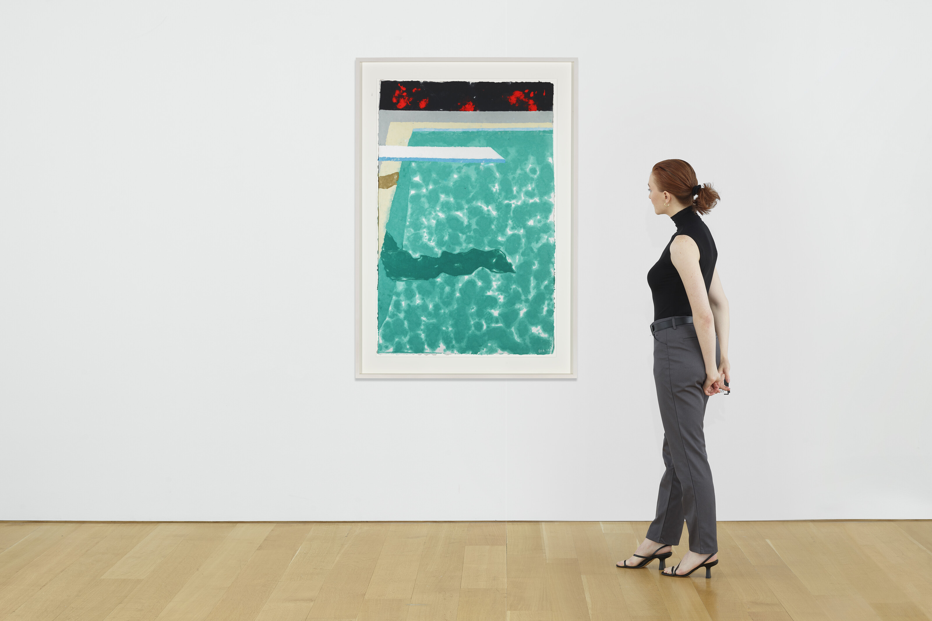 David Hockney — Зеленый бассейн с трамплином для прыжков в воду и тенью (Бумажный бассейн 3), изображение 4