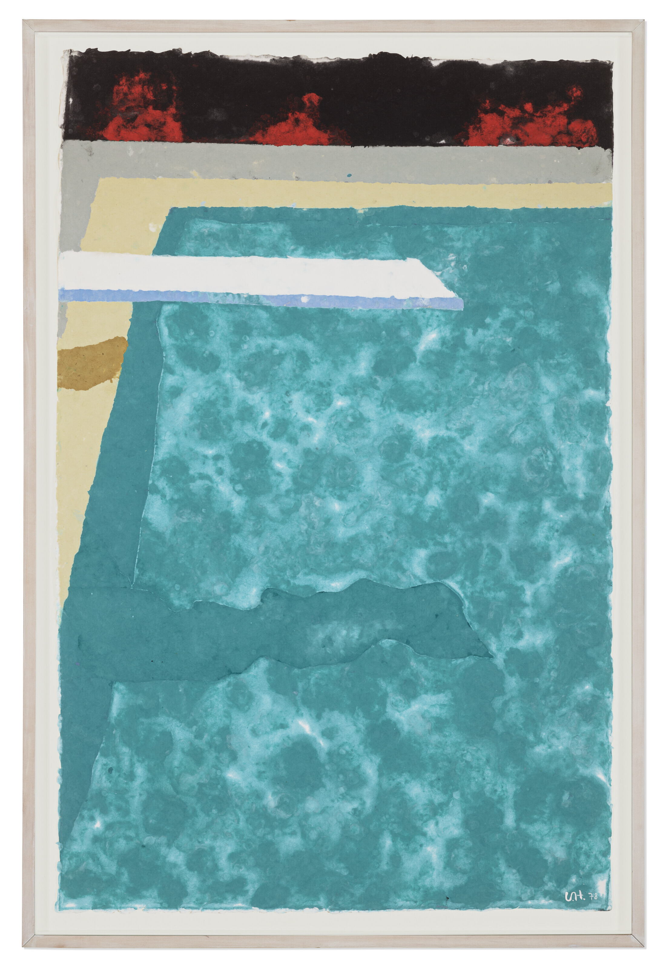 David Hockney — Зеленый бассейн с трамплином для прыжков в воду и тенью (Бумажный бассейн 3), изображение 2