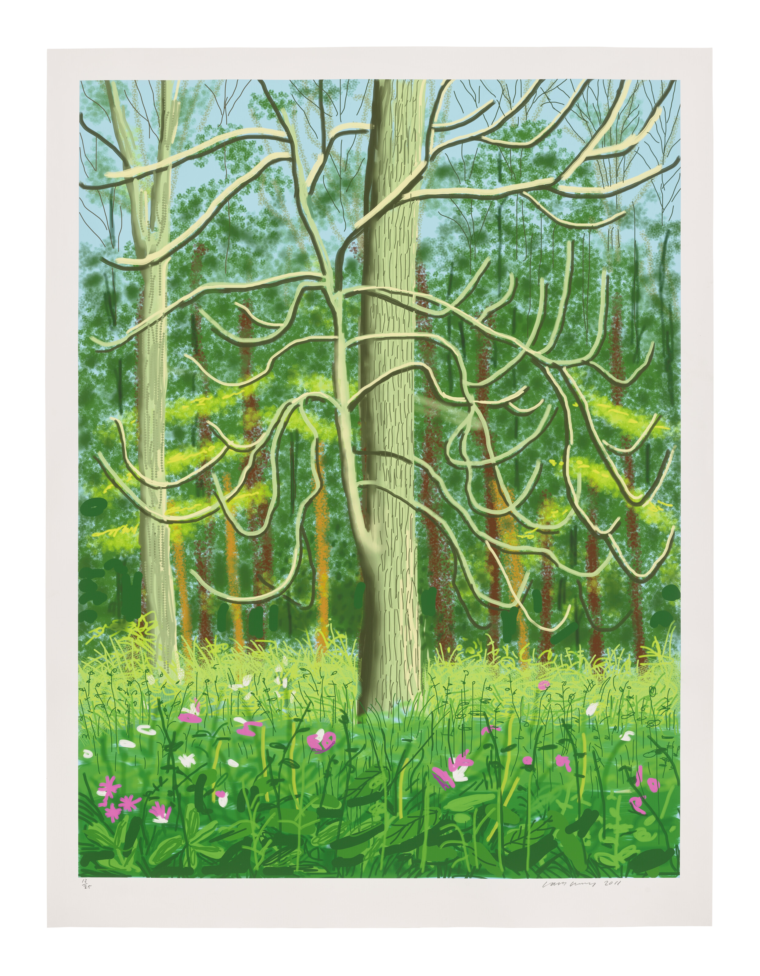David Hockney — Приход весны в Уолдгейт, Восточный Йоркшир, в 2011 году (двадцать одиннадцать часов) - 4 мая, изображение 3
