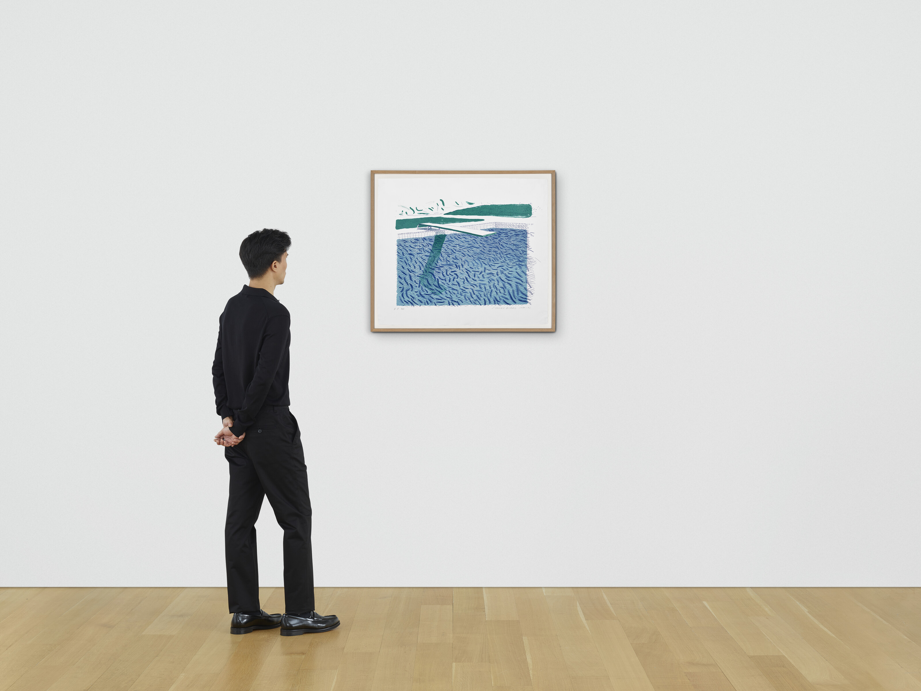 David Hockney — Литографская вода, выполненная из линий, мелка и синей краски, изображение 3
