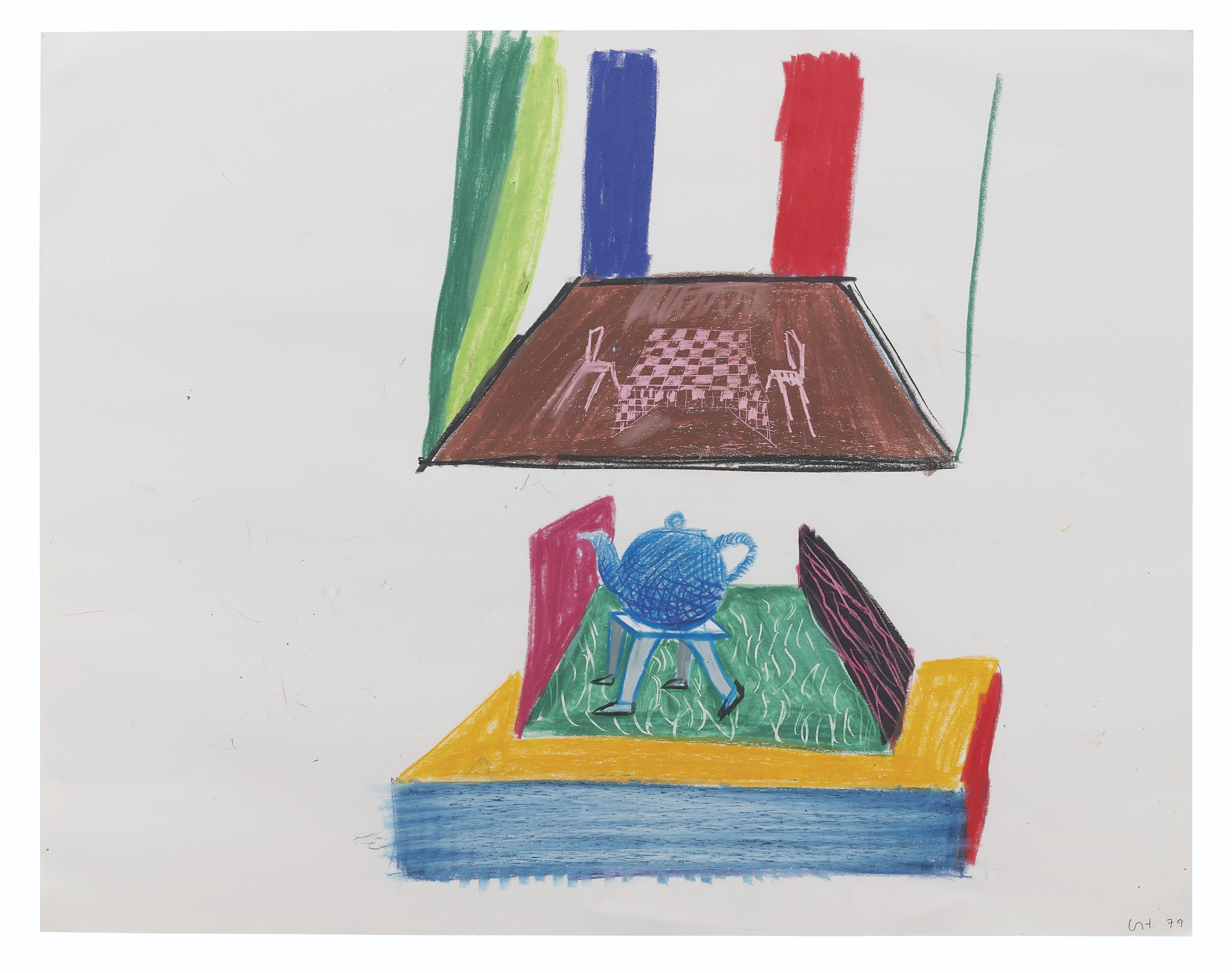 David Hockney — Тумба для пола и чайника, изображение 1