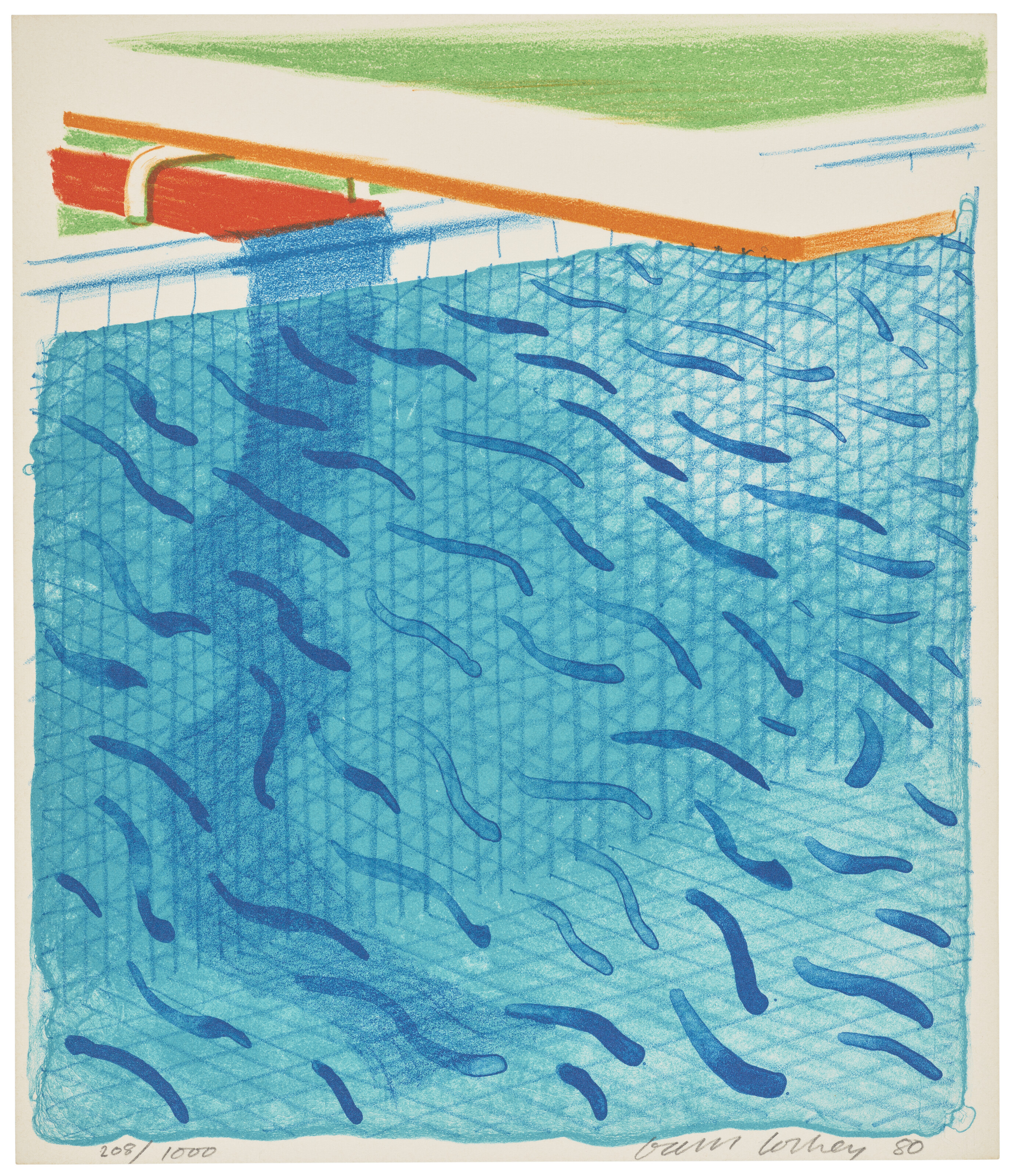 David Hockney — Бассейн, сделанный из бумаги и синих чернил для книги, от: Paper Pools