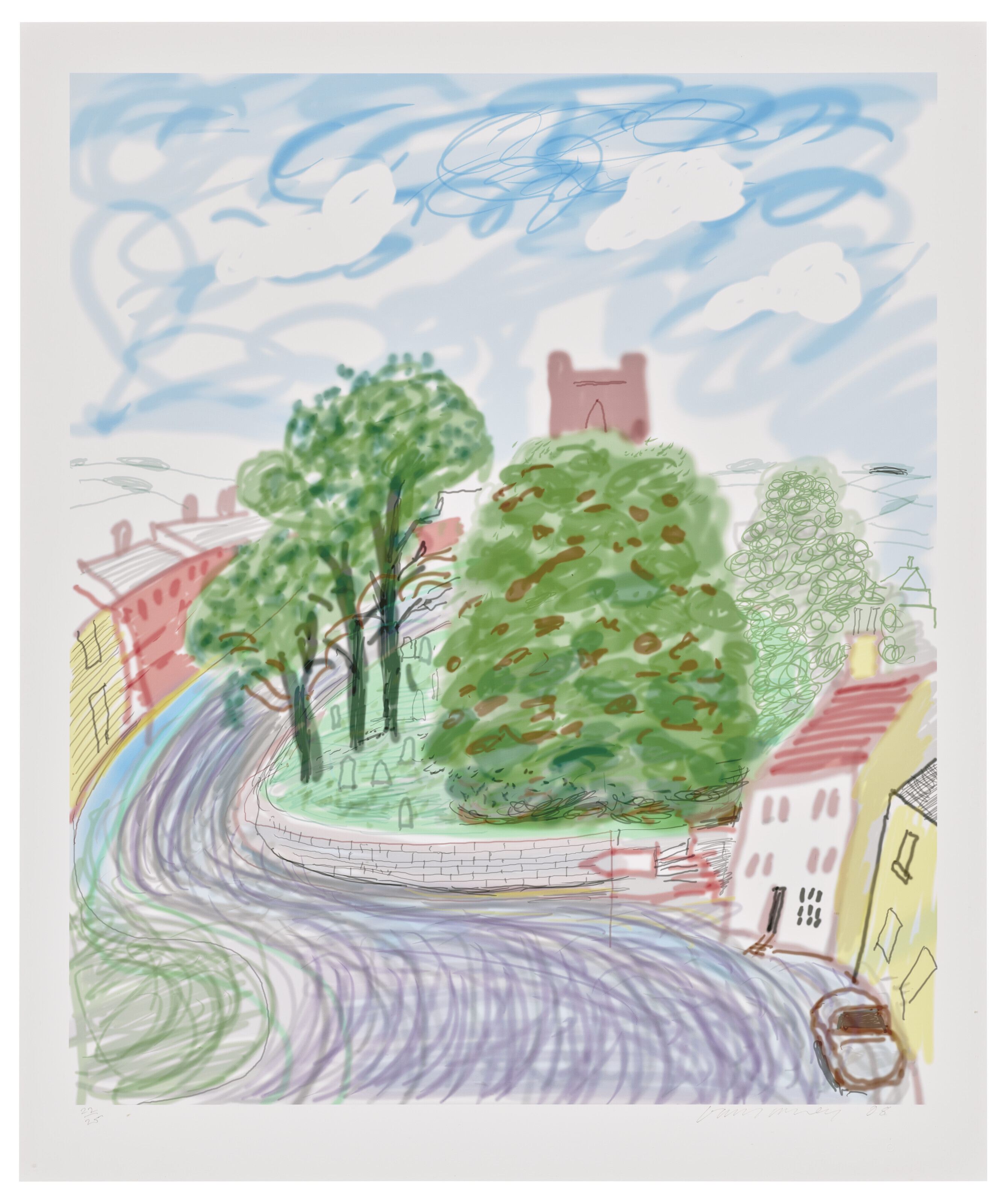 David Hockney — Килхэм с церковью