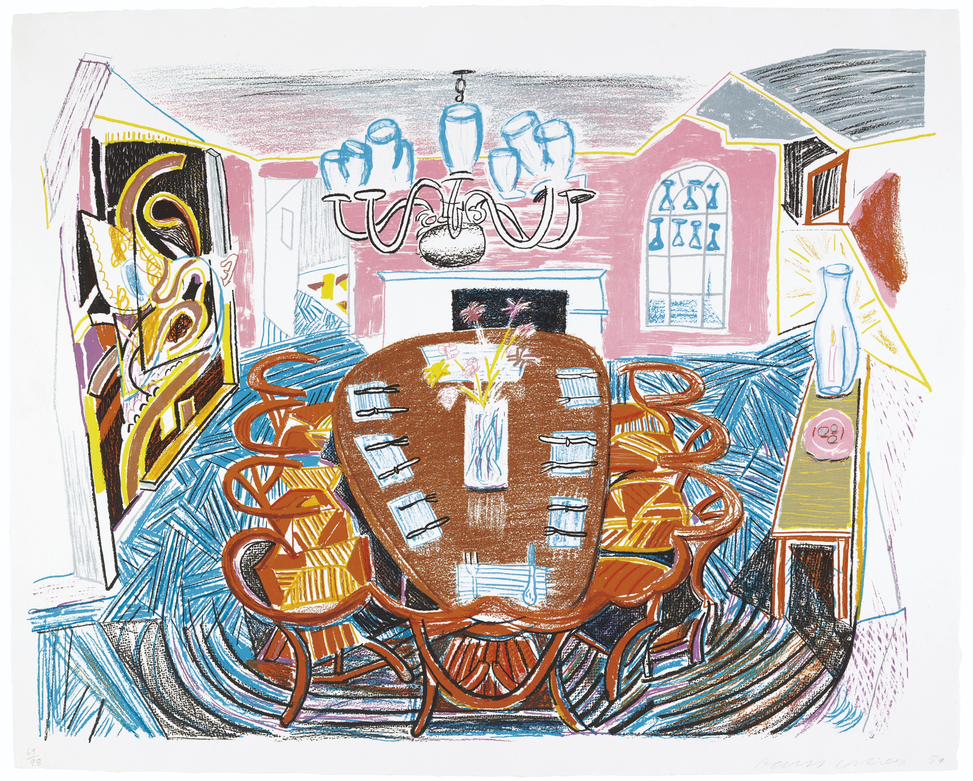David Hockney — Столовая Тайлера, из движущегося фокуса