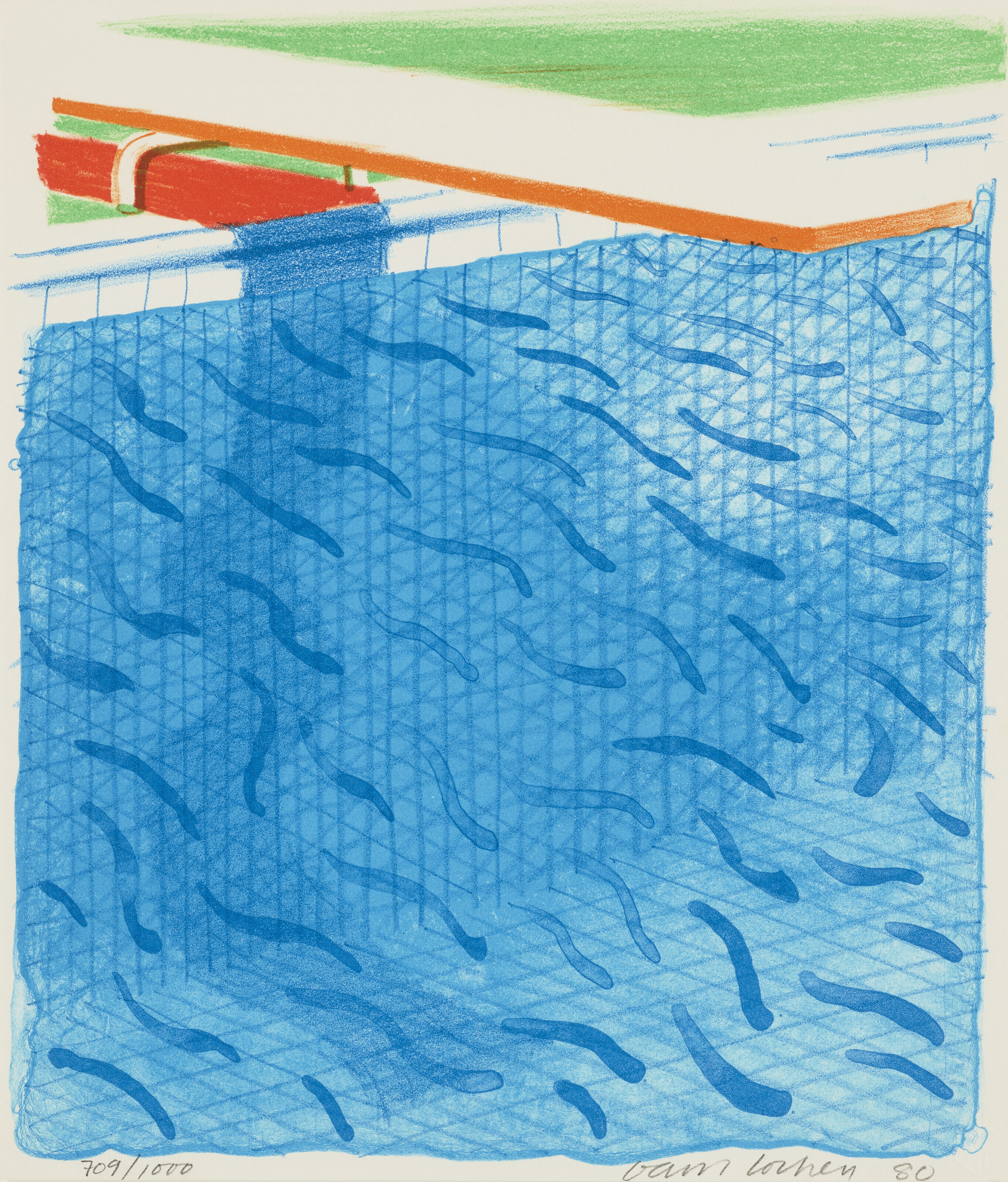 David Hockney — Бассейн из бумаги и синих чернил для книги, из бумажных бассейнов