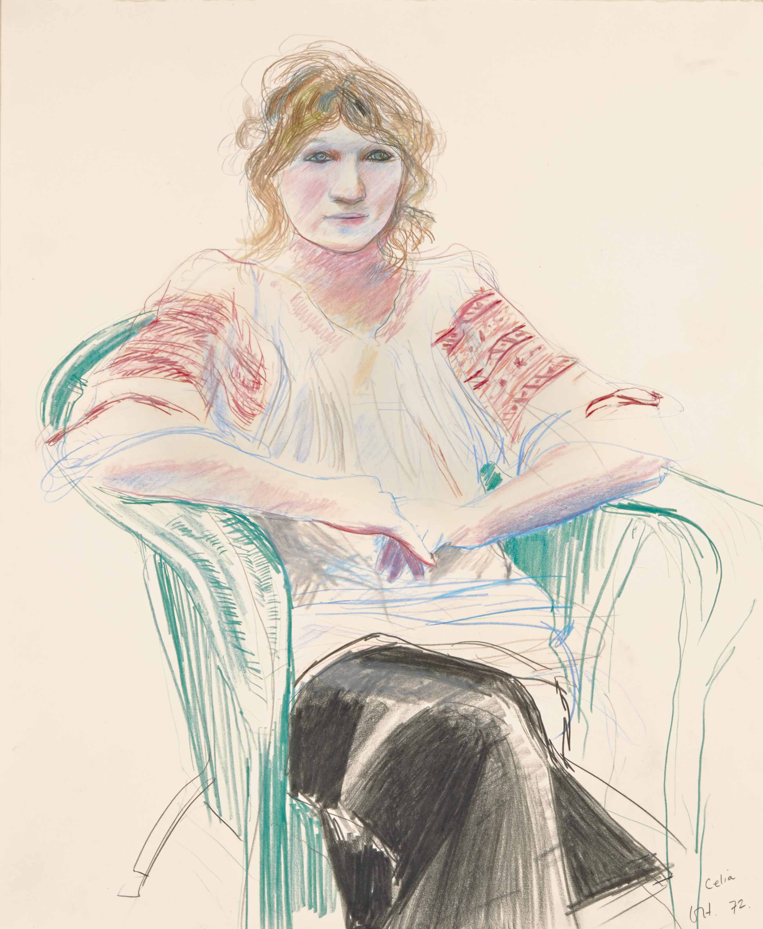 David Hockney — Селия в зеленом кресле, изображение 2